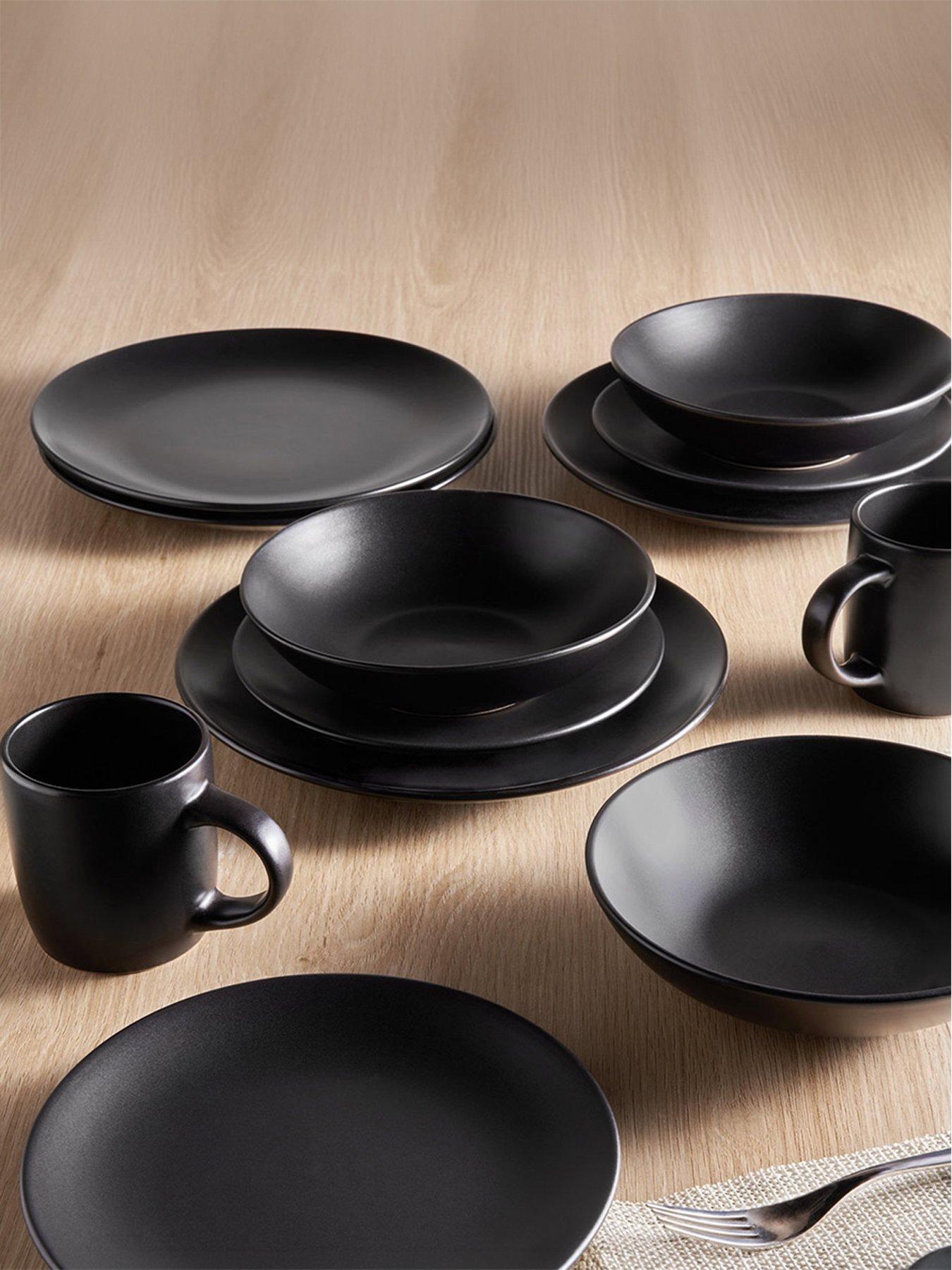 Vonshef Matte Black Dinner Set - 16pc