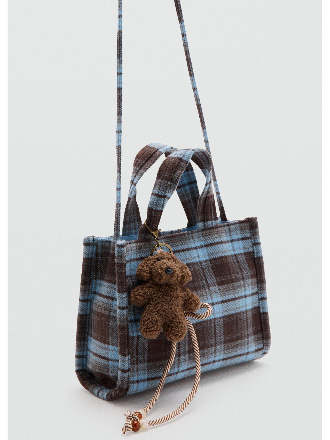 Image 2 of 4 of Mango Girls Bear Check Bag - Brown