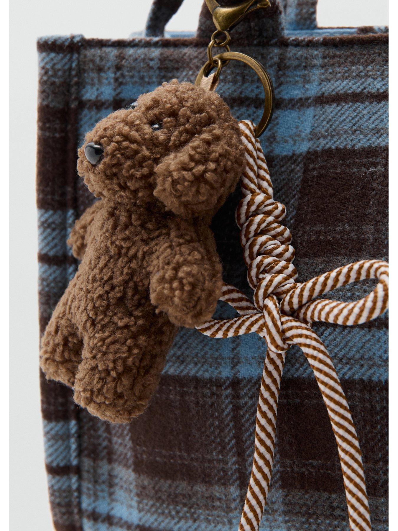Image 4 of 4 of Mango Girls Bear Check Bag - Brown