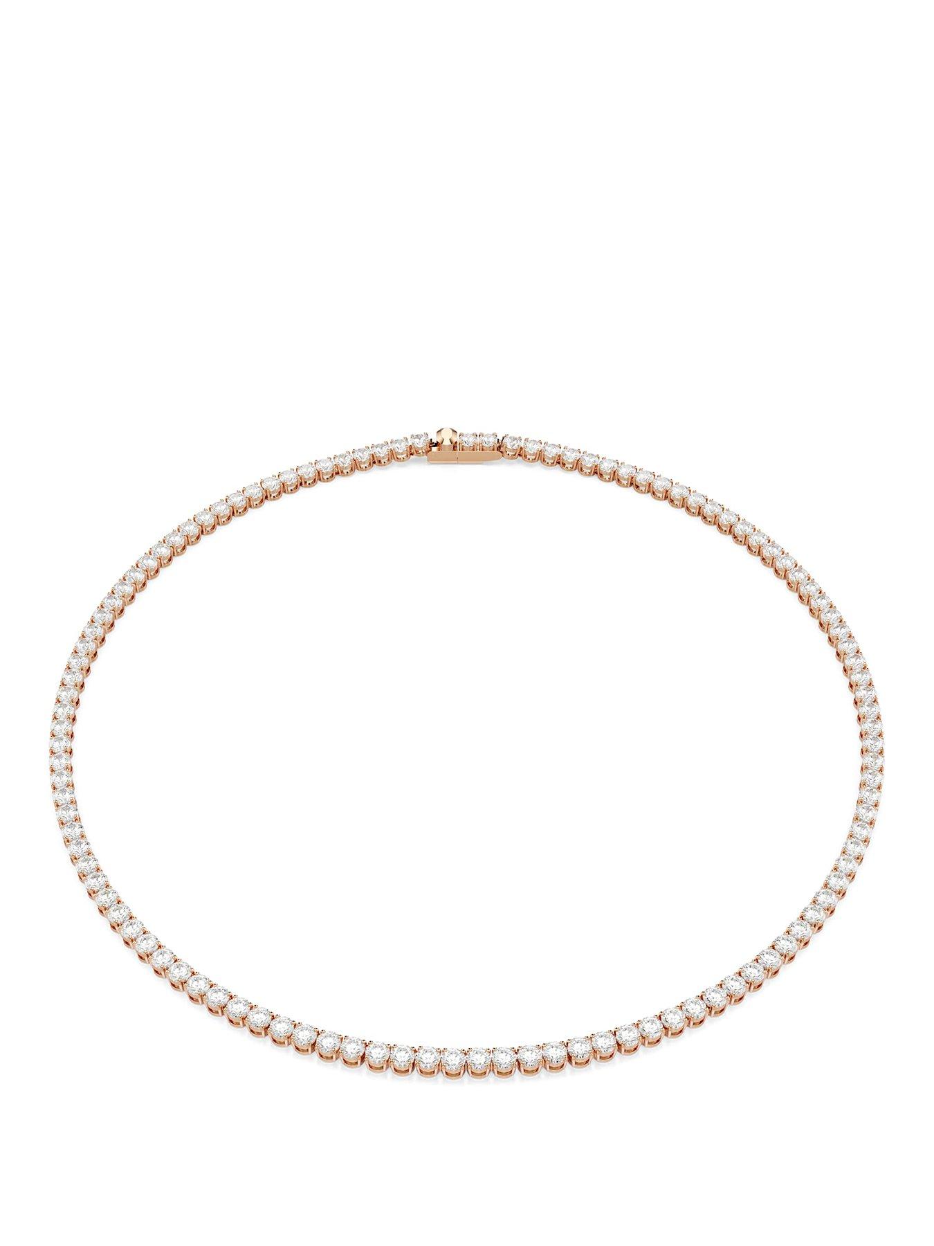 Swarovski Matrix Tennis Necklace - Rose Gold