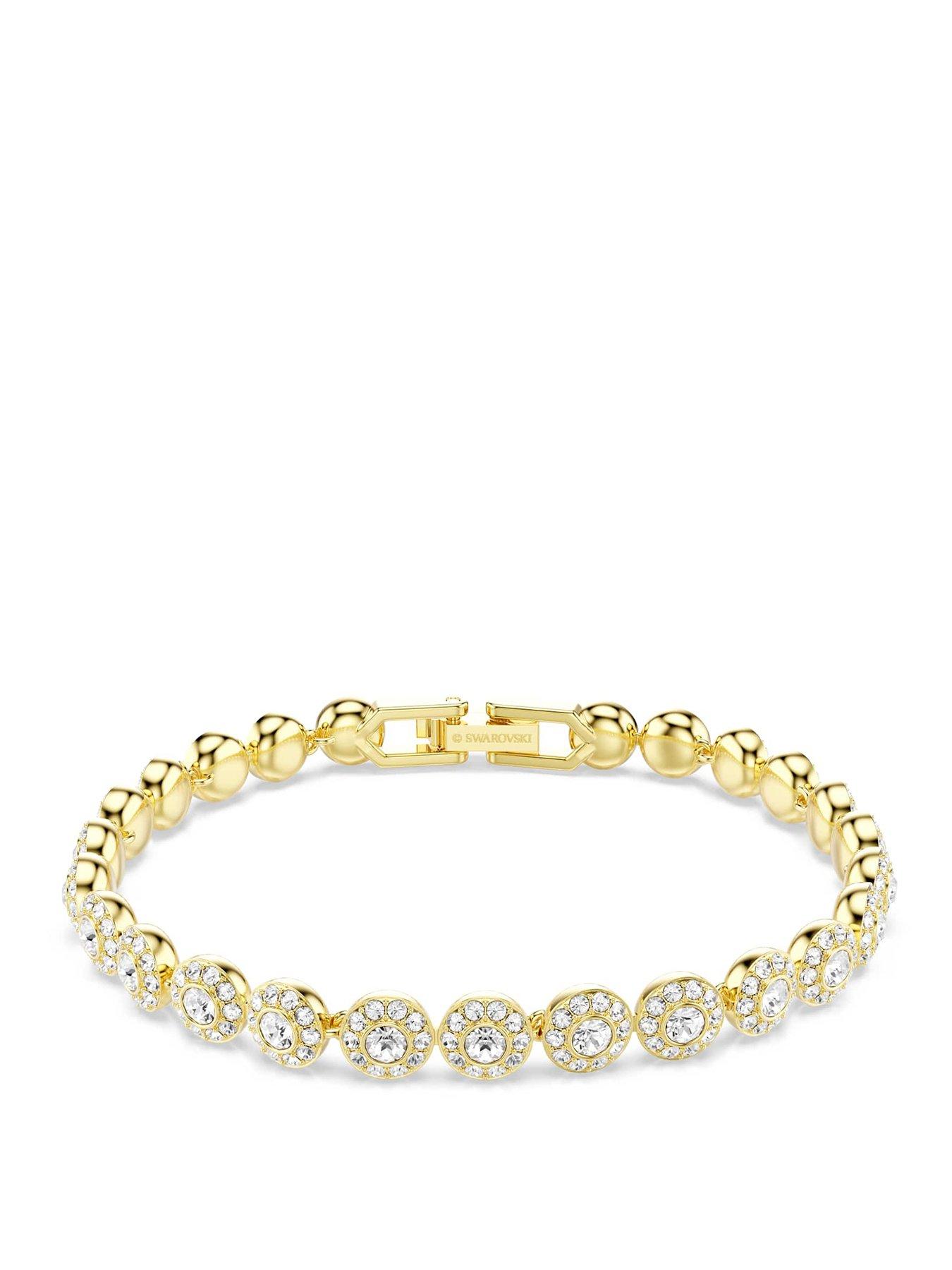 Swarovski Angelic Yellow Gold 7" Crystal Bracelet - Gold