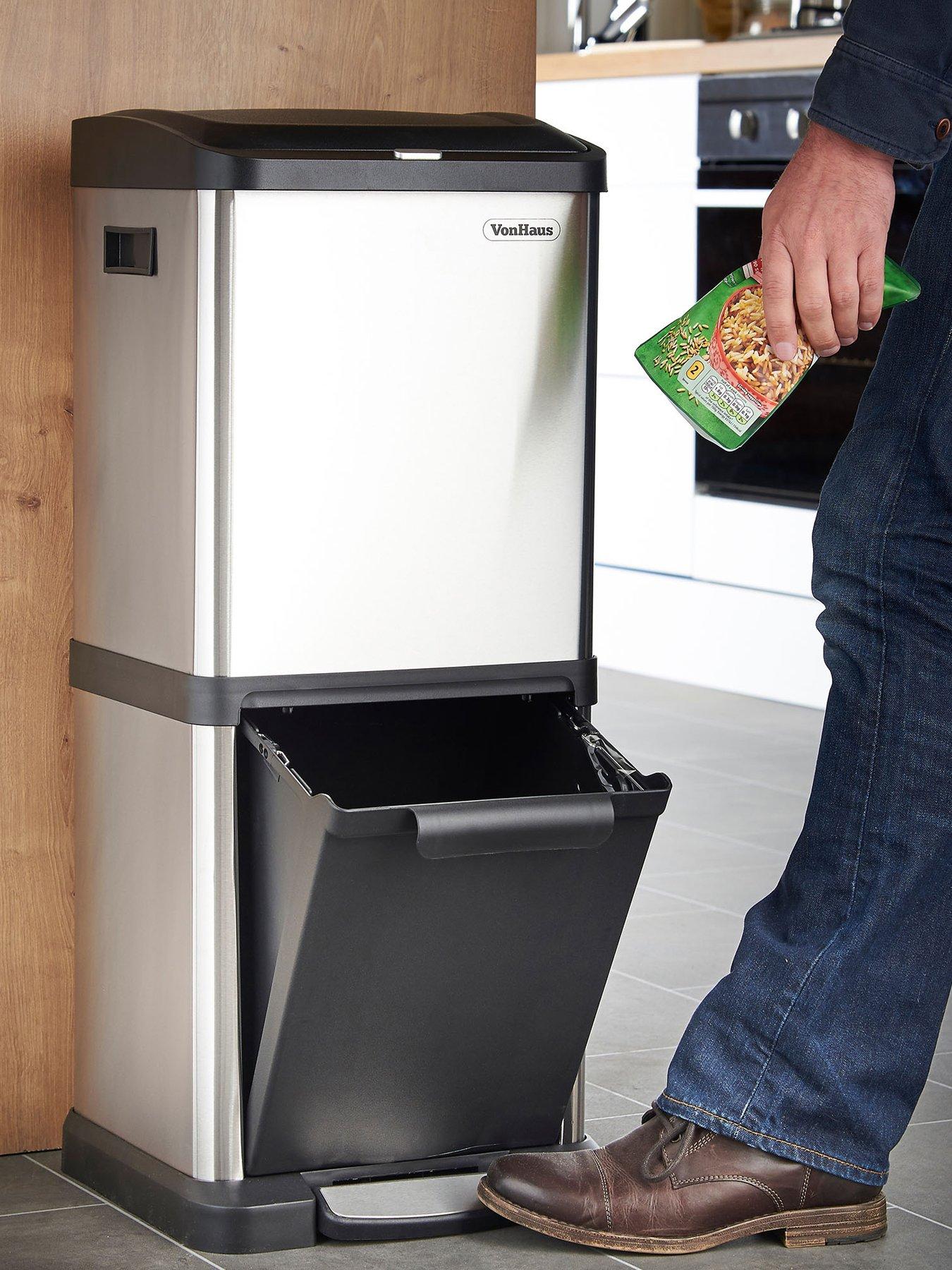 Vonshef 34l Double Stainless Steel Bin