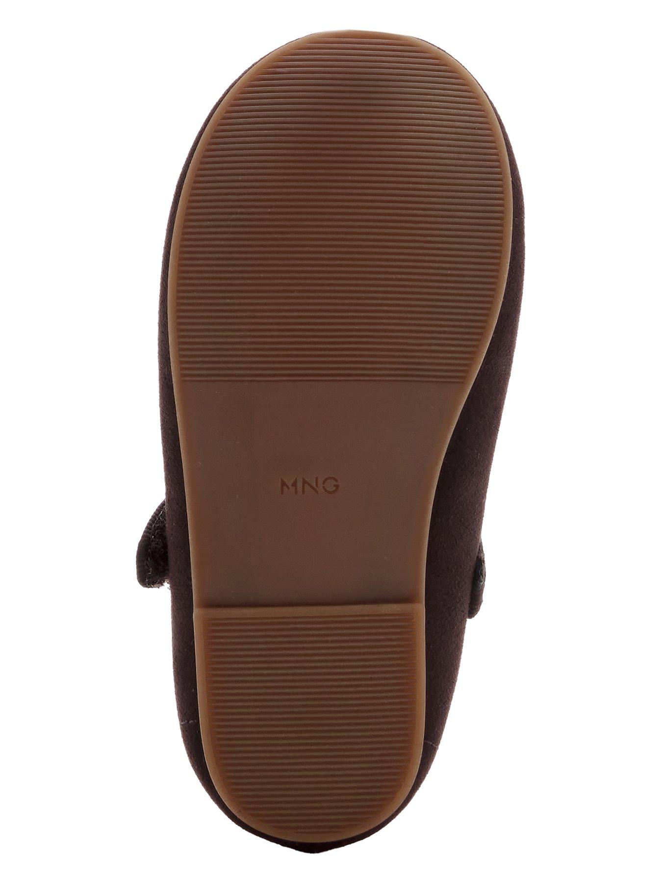 Image 4 of 6 of Mango Younger Girls Suede Effect Ballerina Shoes - Brown