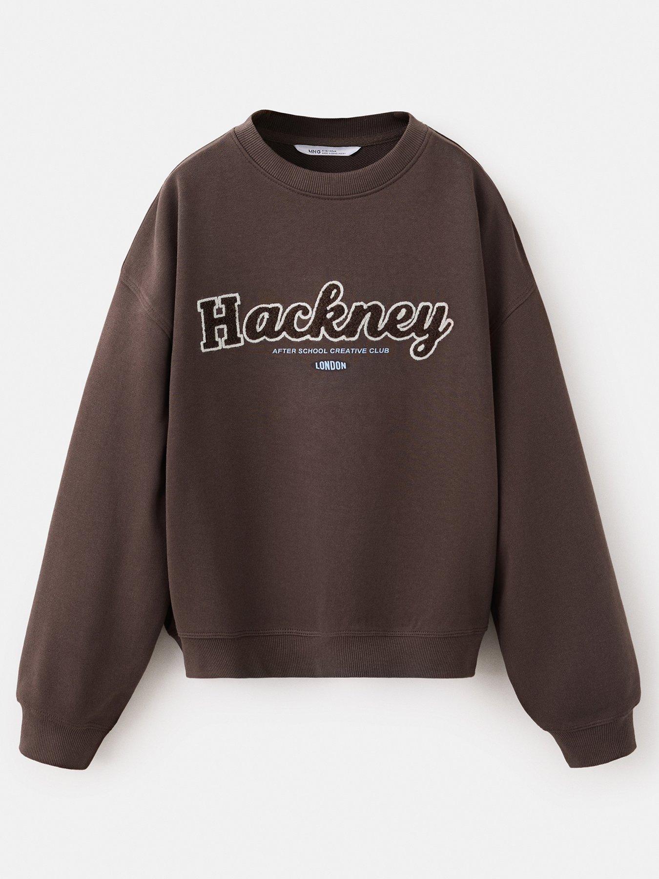 Image 2 of 5 of Mango Boys Hackney Embroidered Crew Neck Sweatshirt - Brown