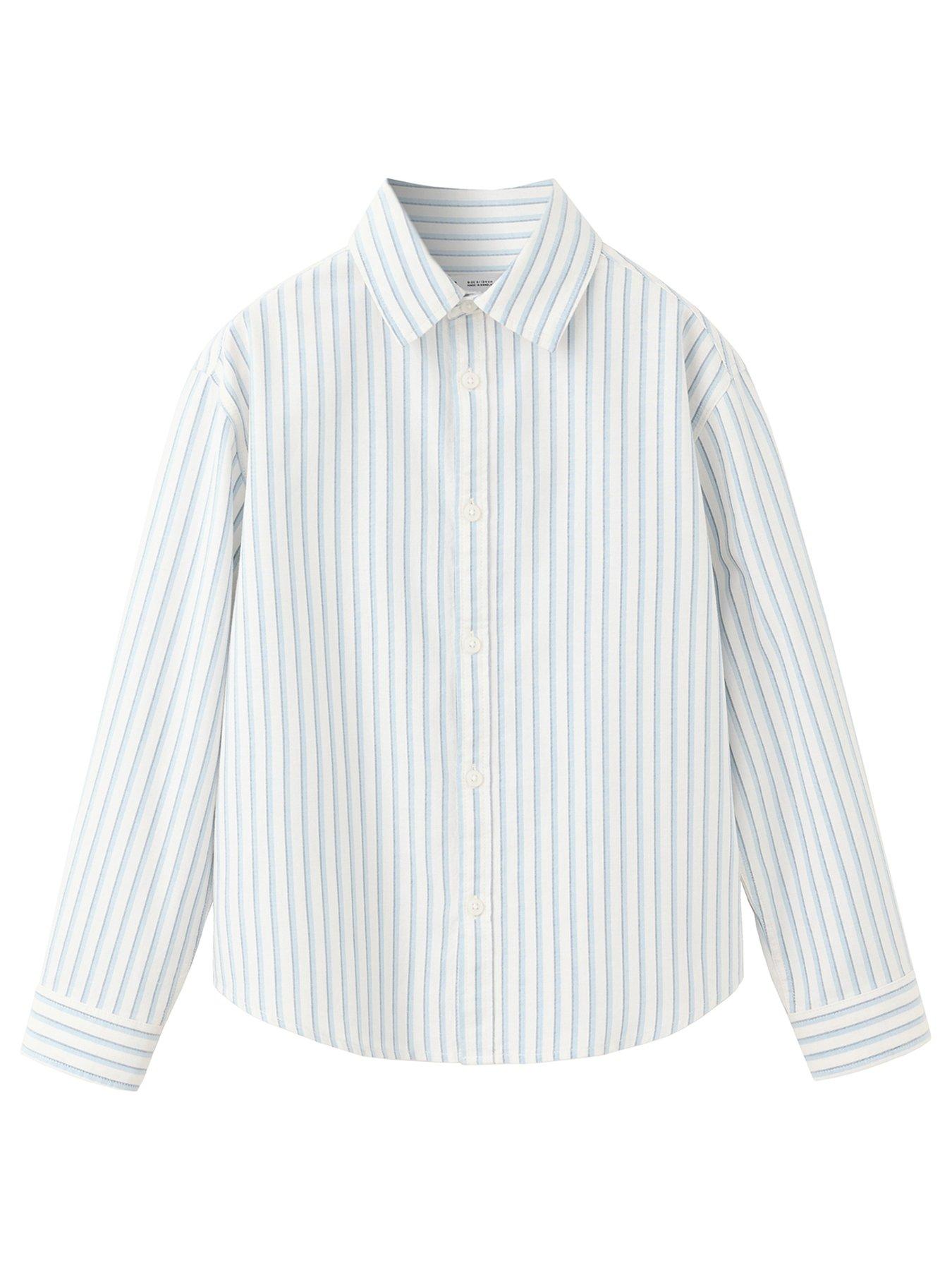 Mango Boys Stripe Long Sleeve Shirt - Blue