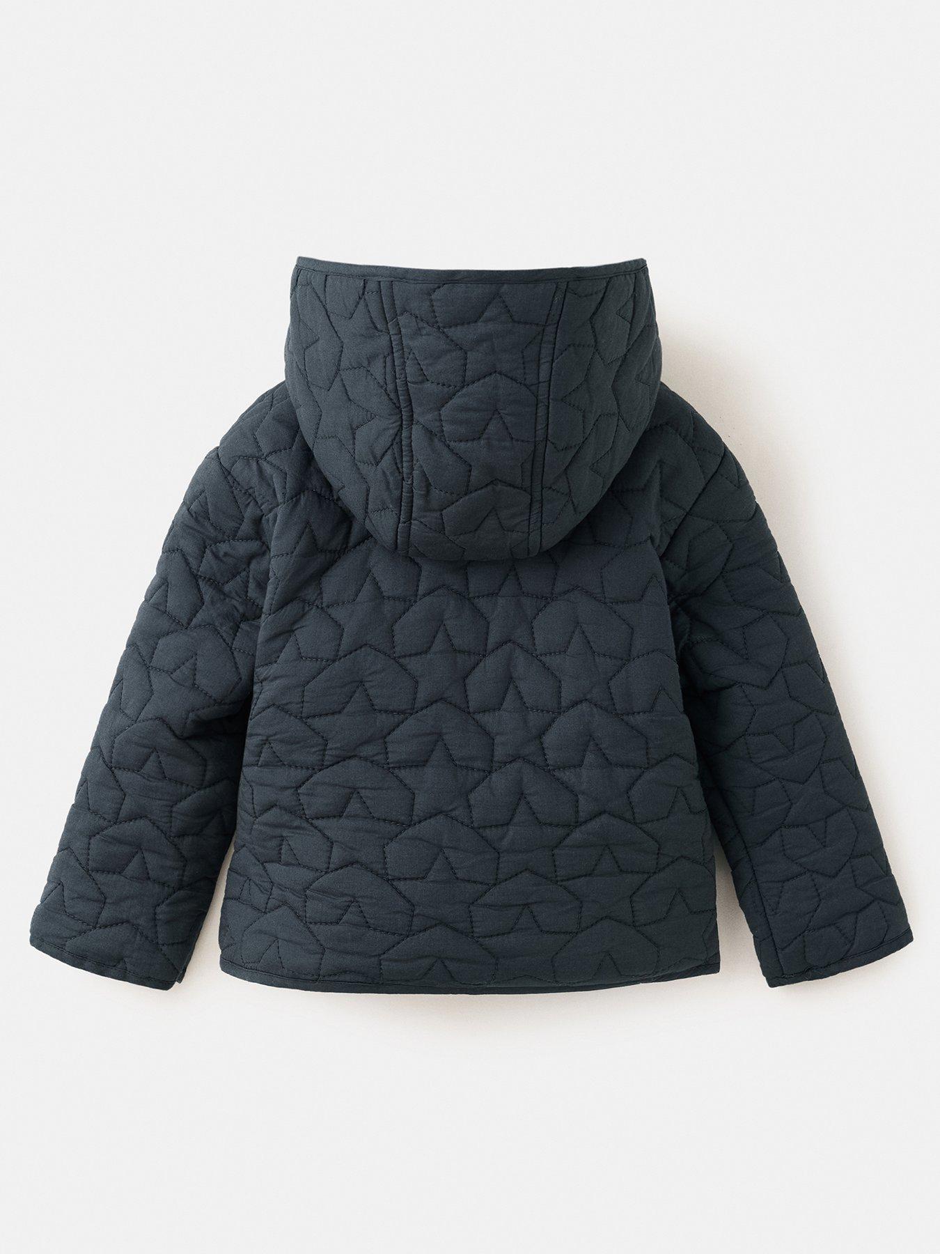 Image 2 of 4 of Mango Younger Girls Star Quilted Coat - Navy