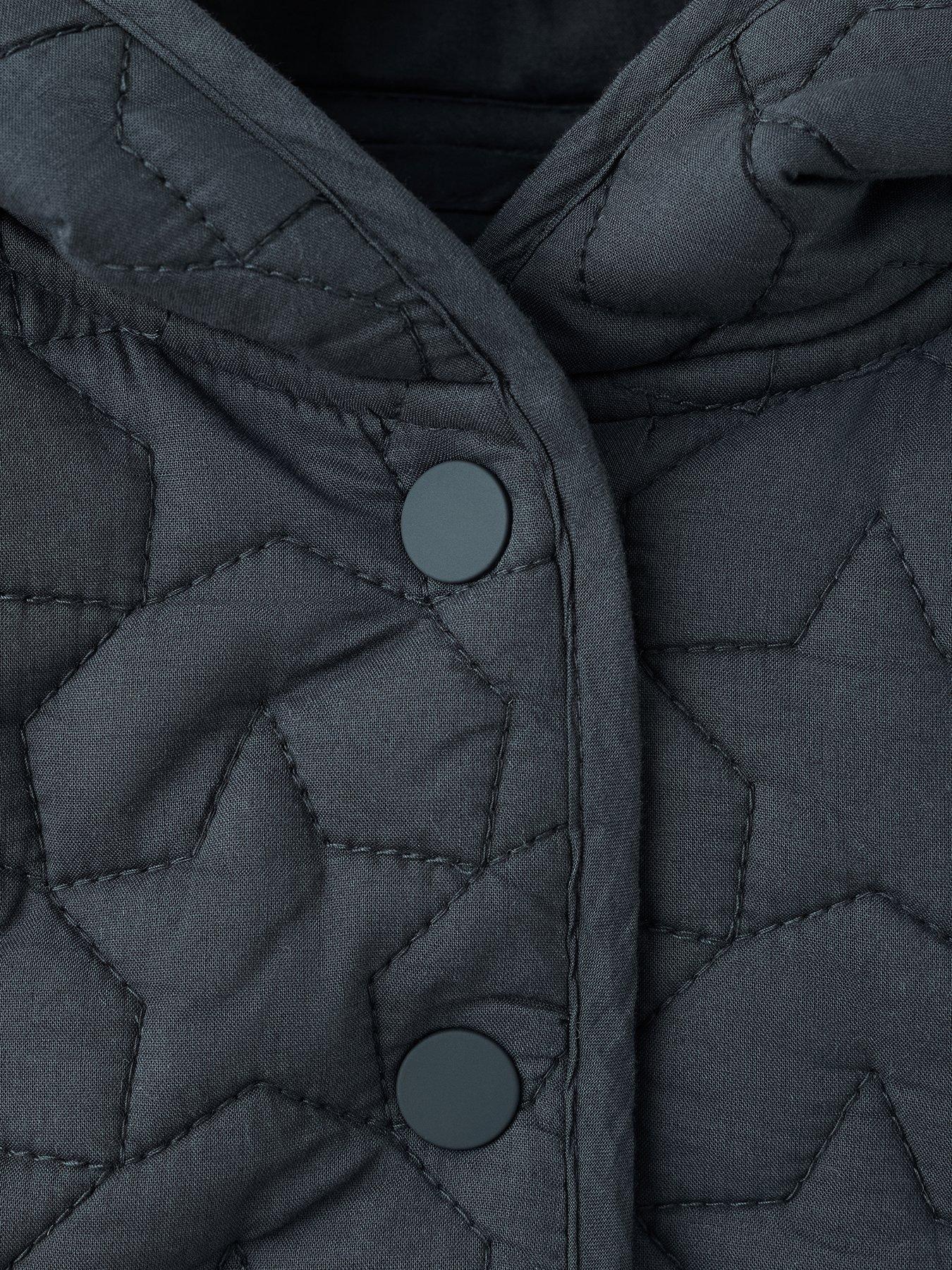 Image 3 of 4 of Mango Younger Girls Star Quilted Coat - Navy