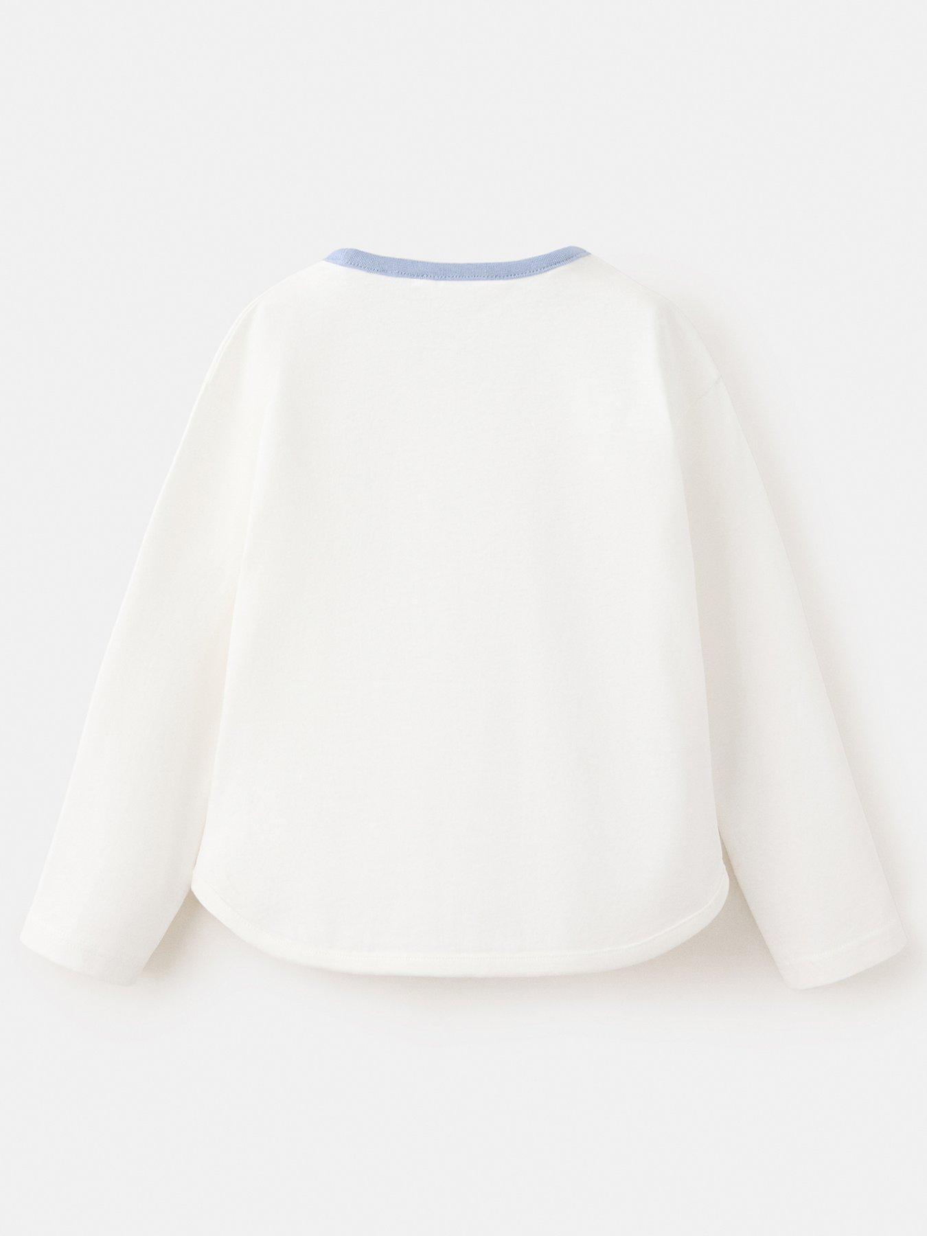 Image 2 of 4 of Mango Younger Girls Dog Print Long Sleeve T-Shirt - Cream