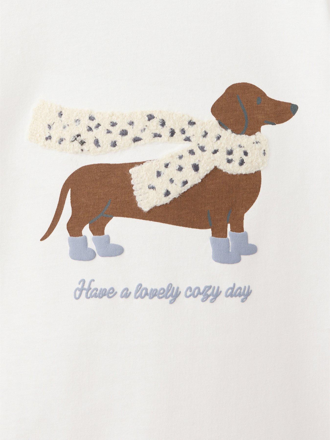 Image 3 of 4 of Mango Younger Girls Dog Print Long Sleeve T-Shirt - Cream