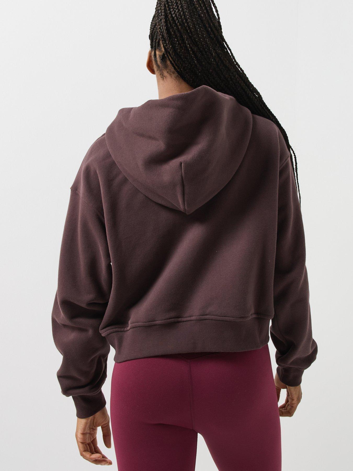 Image 2 of 6 of Gym + Coffee Womens Training Daily Full Zip Hoodie - Brown