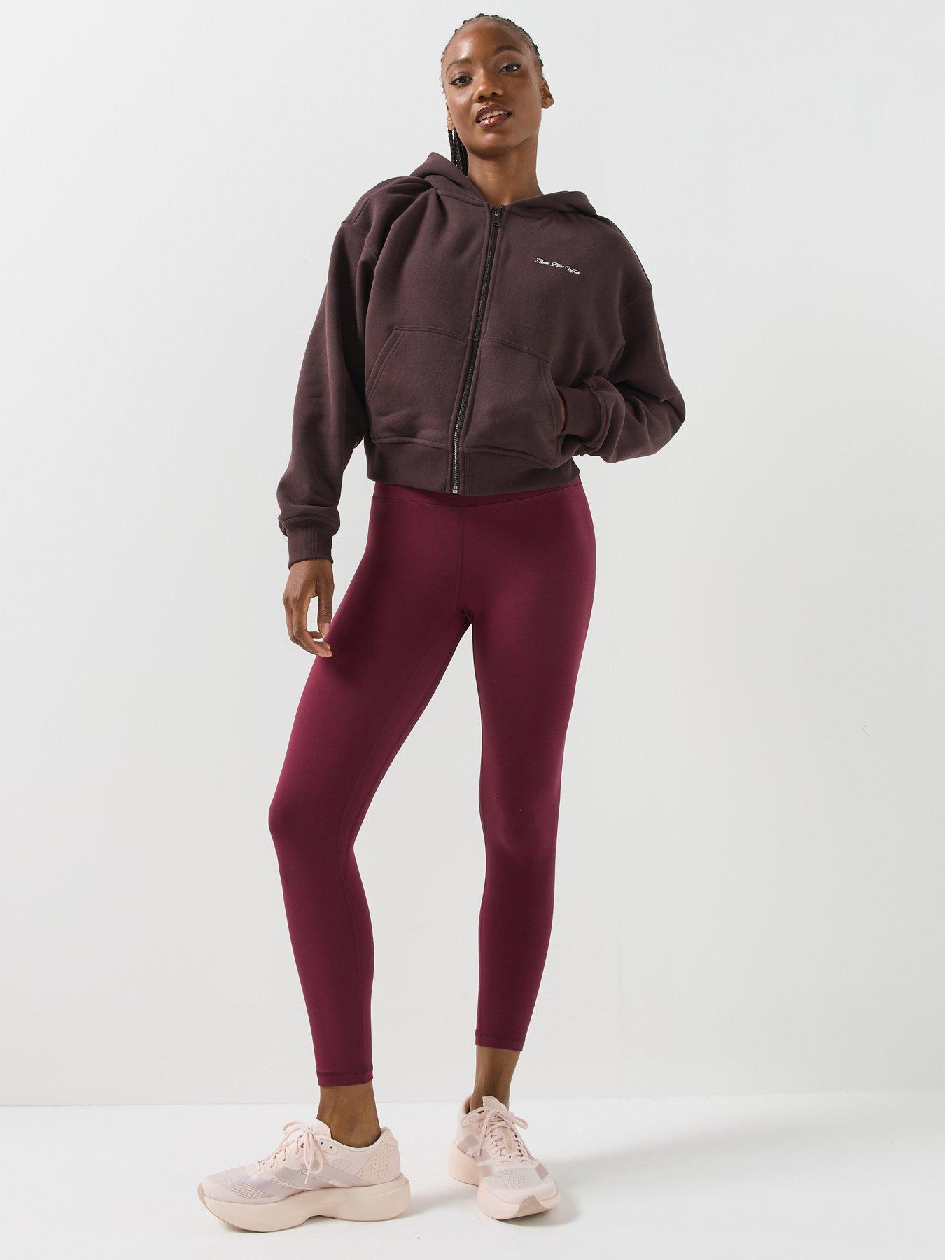Image 3 of 6 of Gym + Coffee Womens Training Daily Full Zip Hoodie - Brown