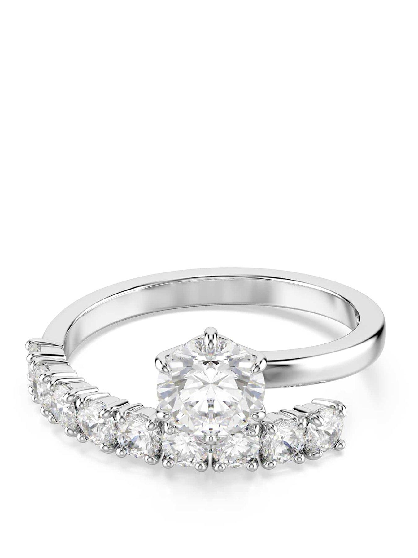 Swarovski Matrix Open Ring - Silver