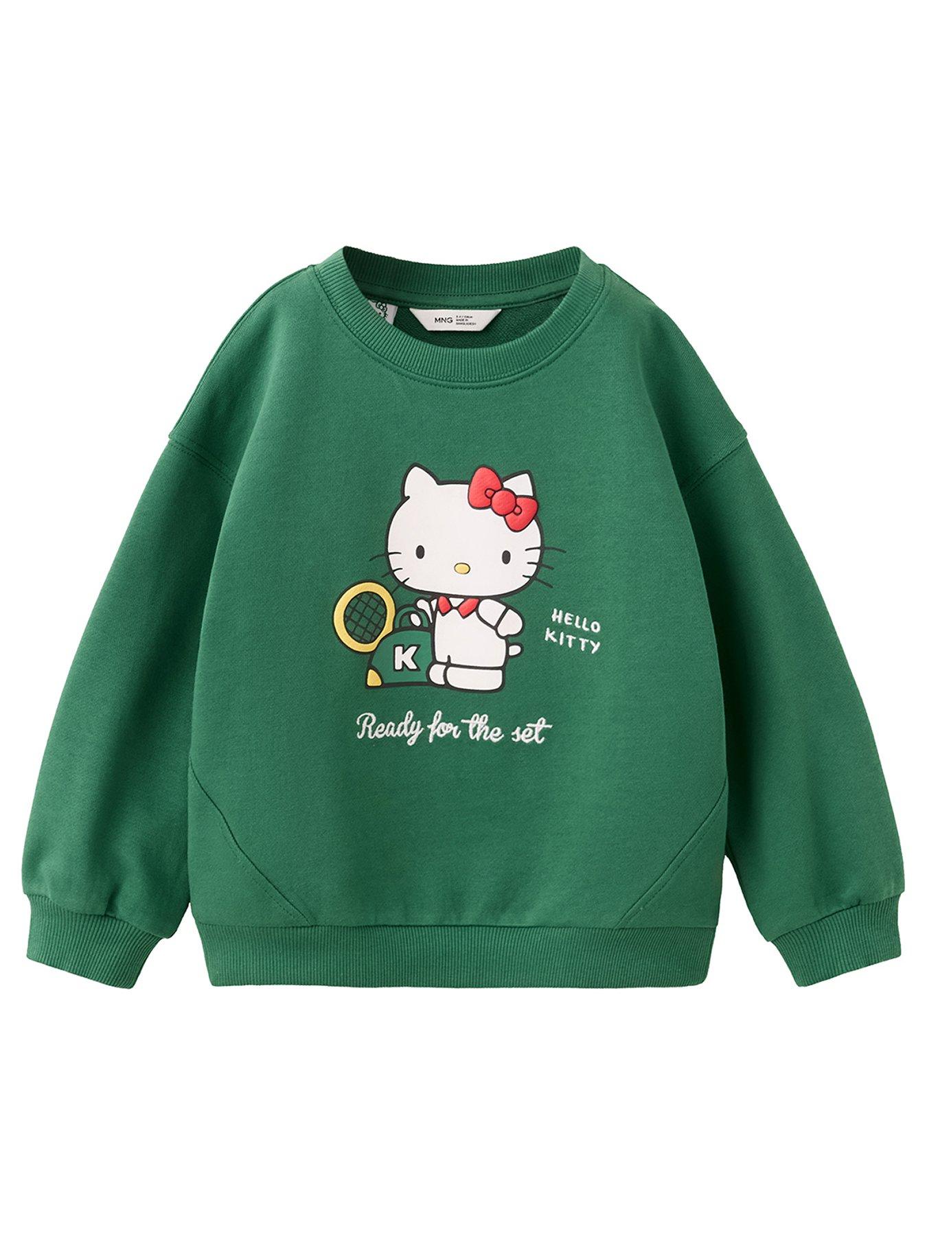Image 2 of 5 of Mango Younger Girls Hello Kitty Tennis Sweatshirt - Green