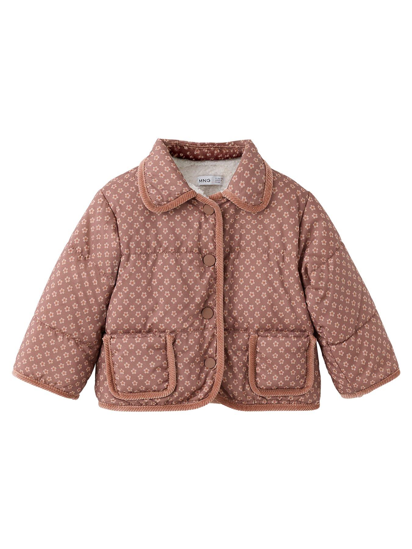 Mango Baby Girls Floral Padded Jacket - Pink