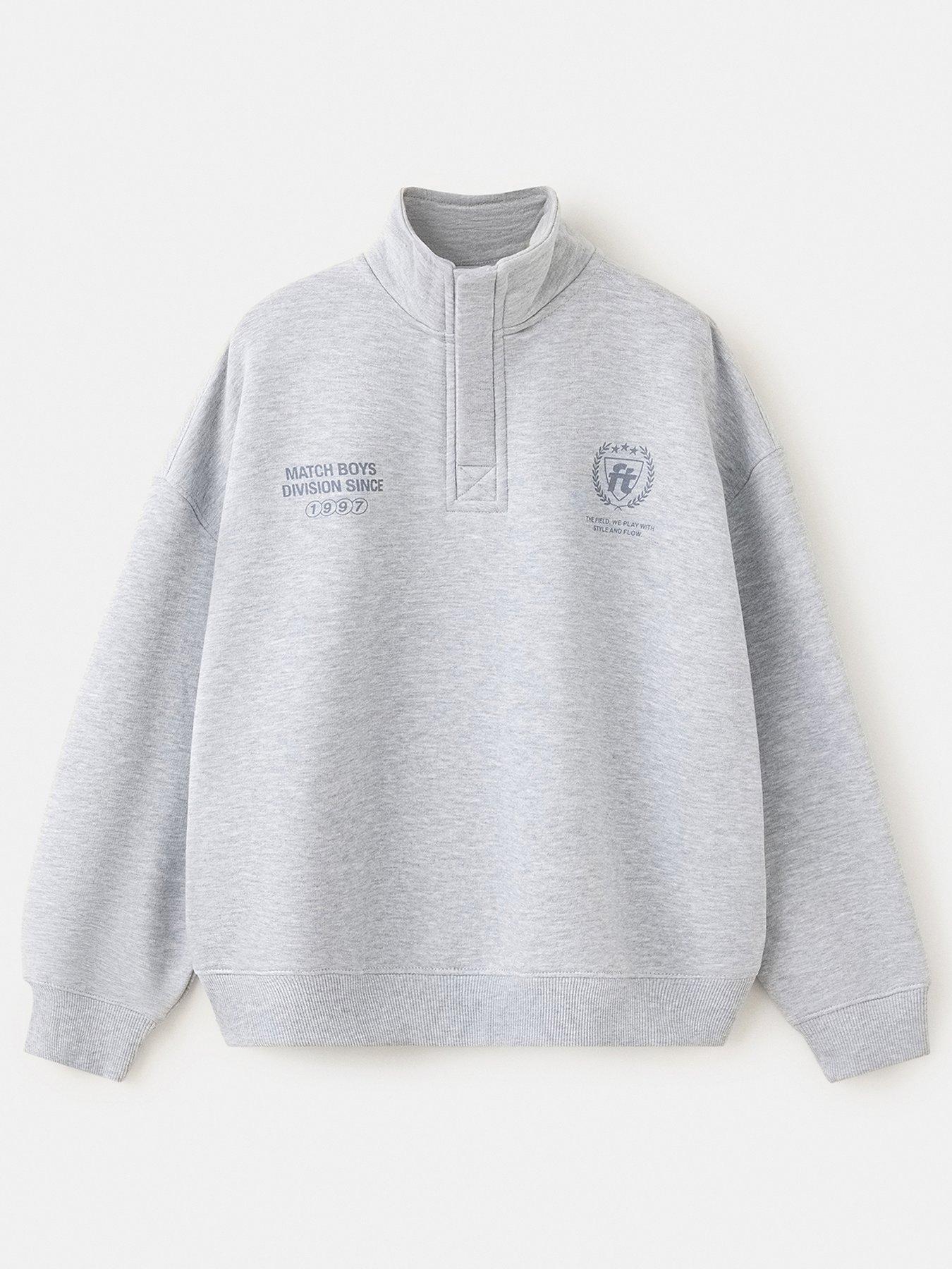 Image 2 of 5 of Mango Boys High Neck Sweatshirt - Grey