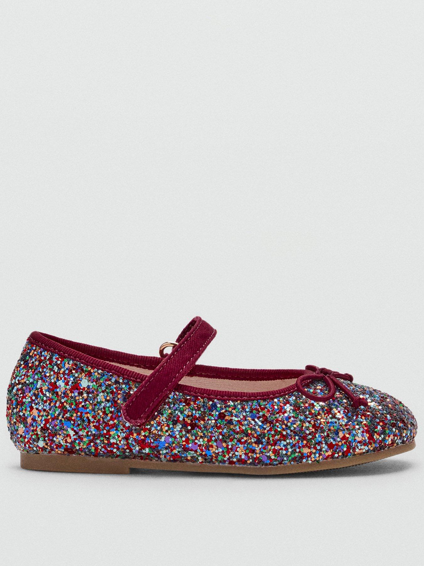 Mango Younger Girls Sequin Ballet Shoes - Red