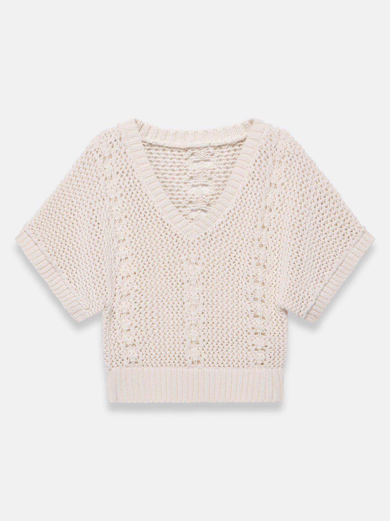 Image 5 of 6 of Mint Velvet Cotton Blend Knit Top - Ivory
