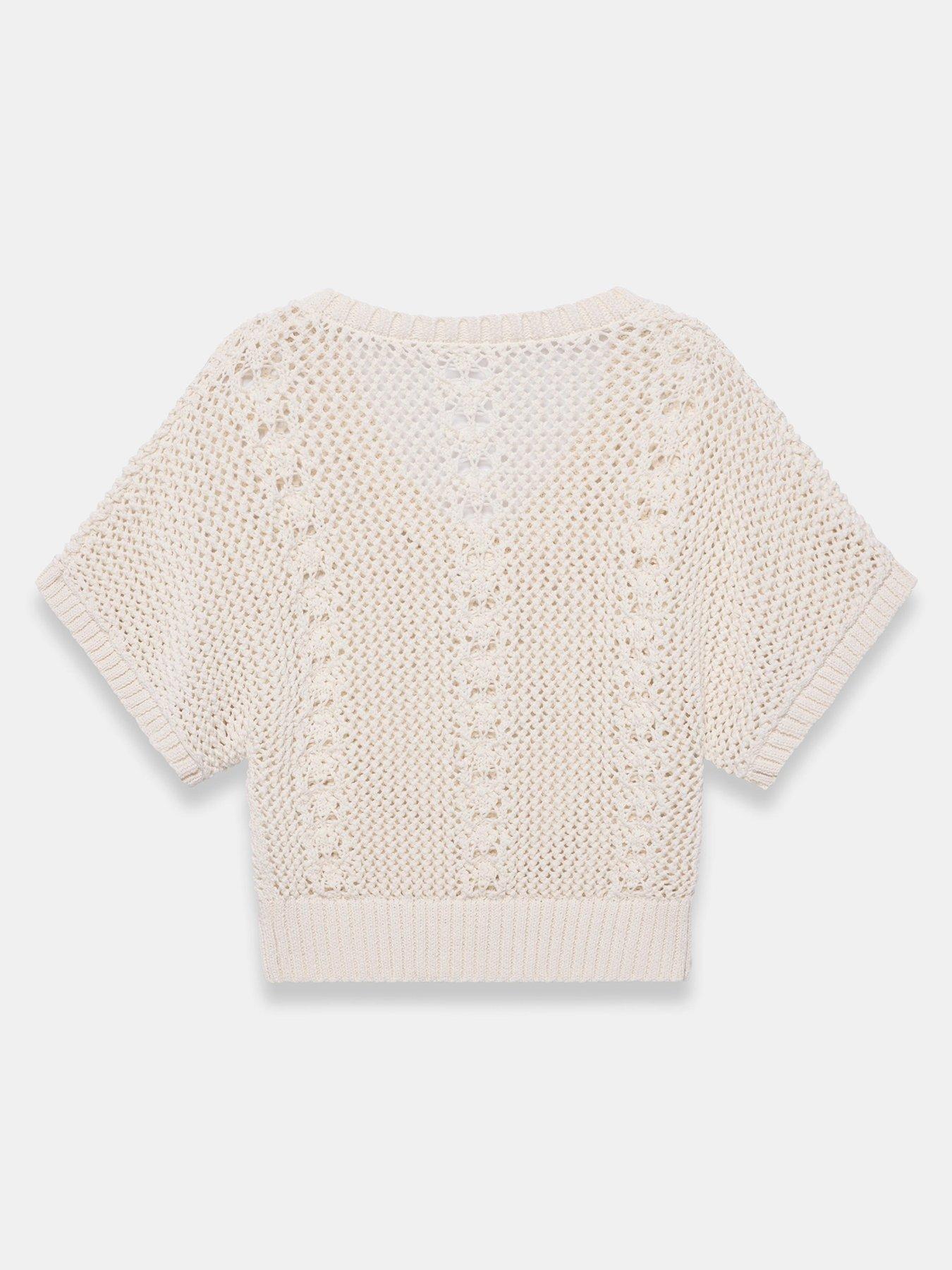 Image 6 of 6 of Mint Velvet Cotton Blend Knit Top - Ivory