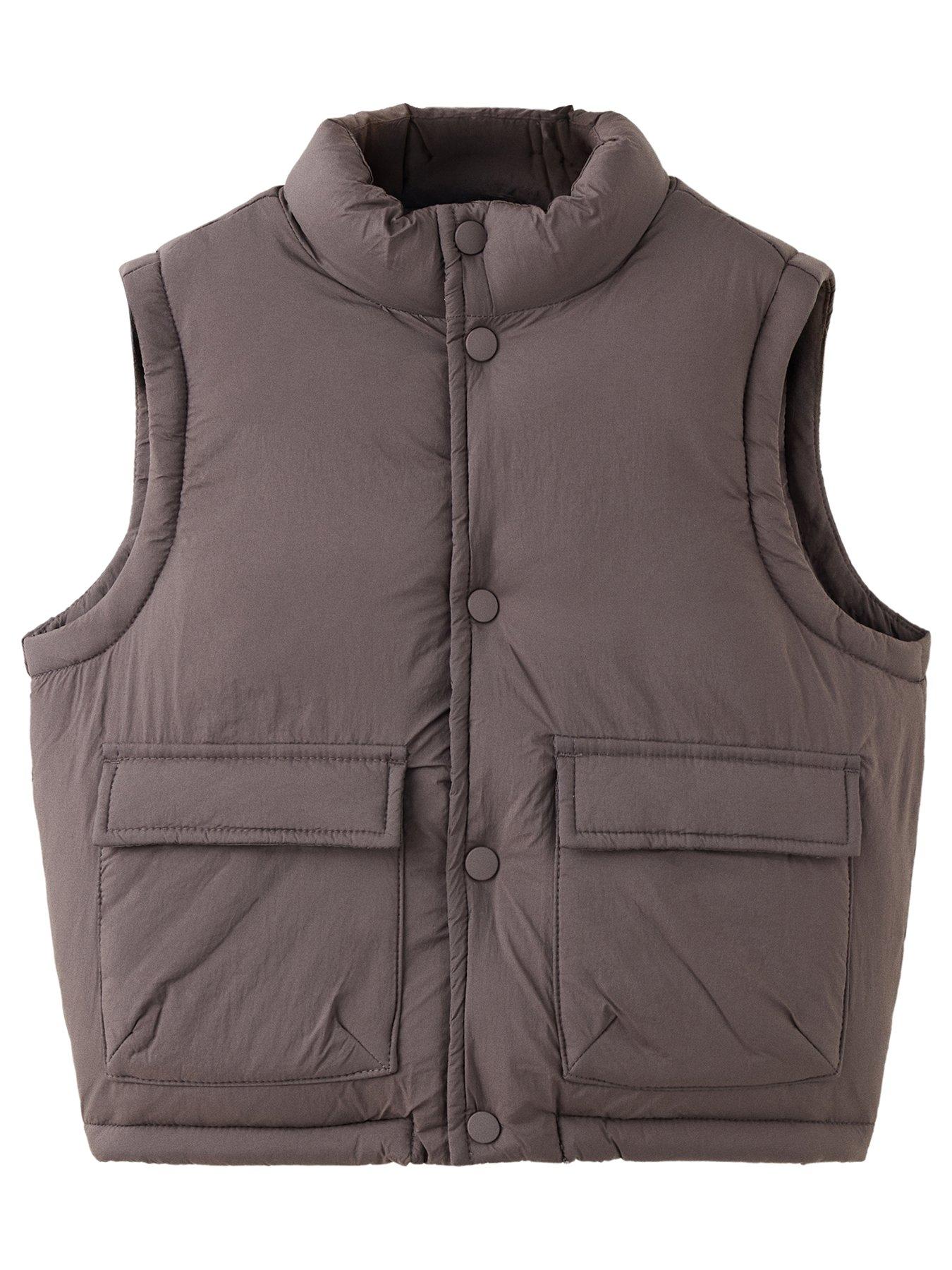 Mango Younger Boys Quilted Gilet - Brown