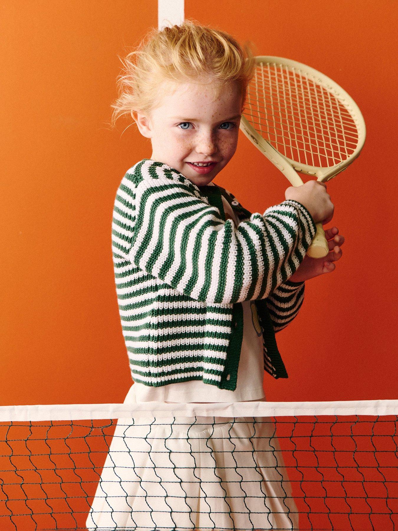 Mango Younger Girls Striped Knitted Cardigan - Green
