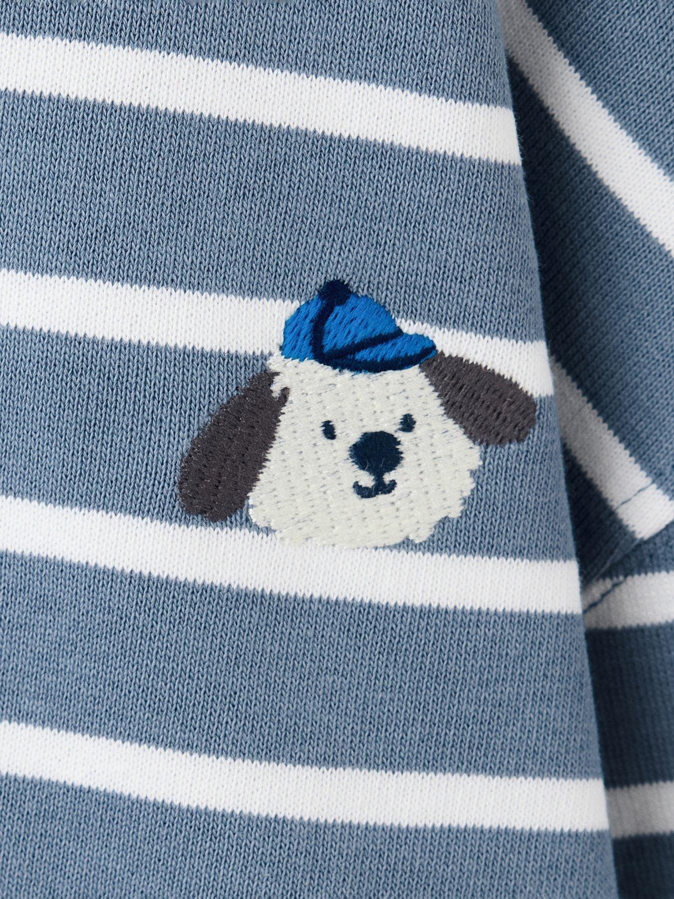 Image 5 of 5 of Mango Younger Boys Dog Stripe Sweatshirt - Blue