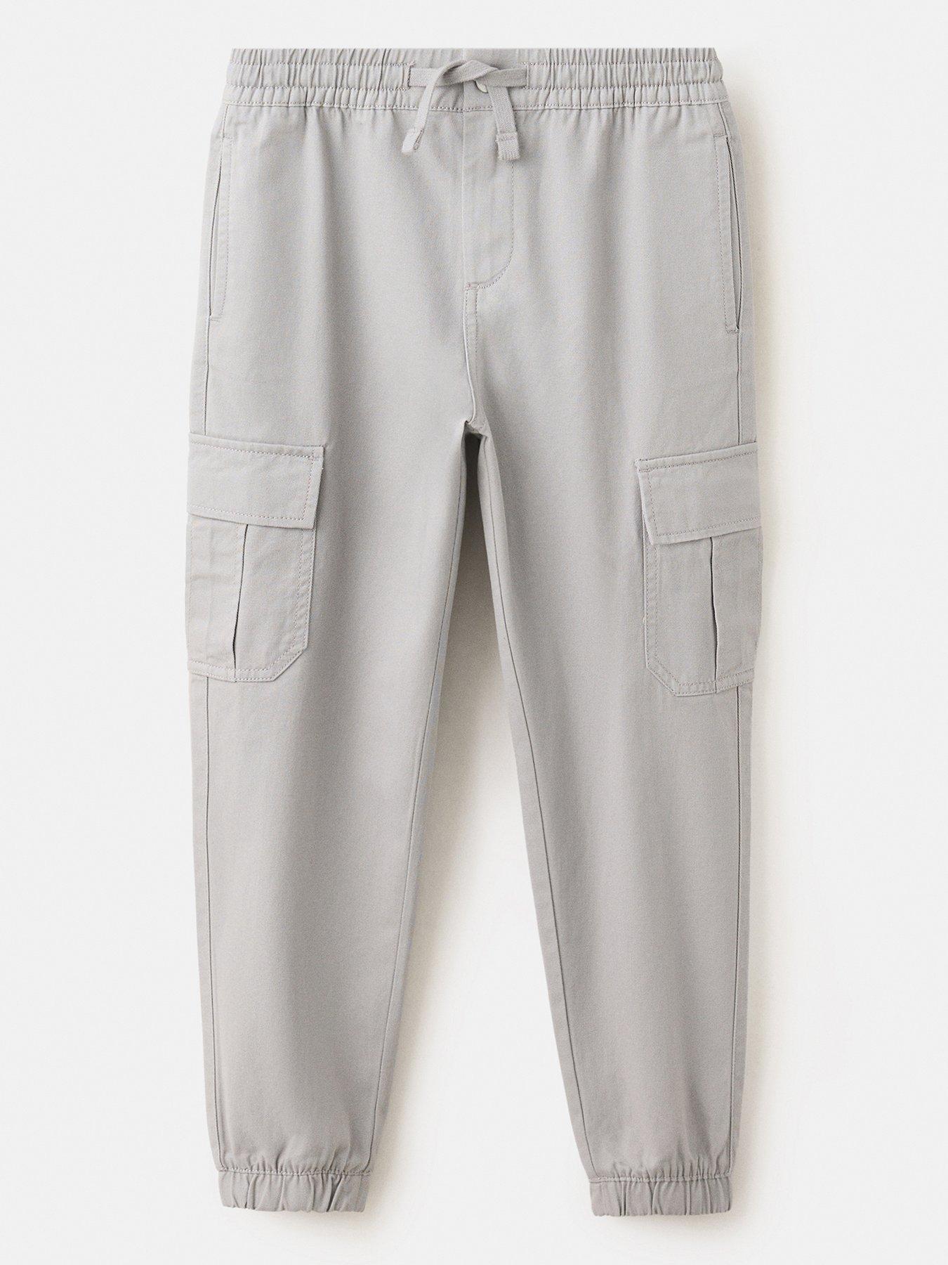 Mango Boys Cotton Cargo Pants - Grey