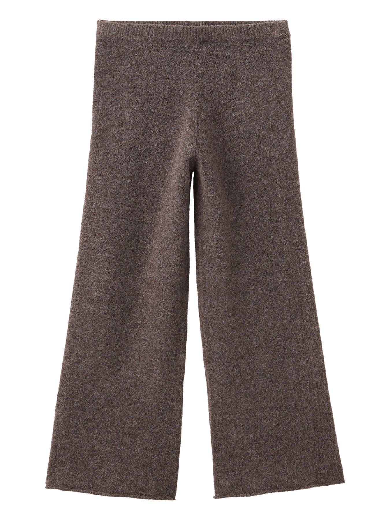 Mango Girls Knitted Co-Ord Trousers - Brown