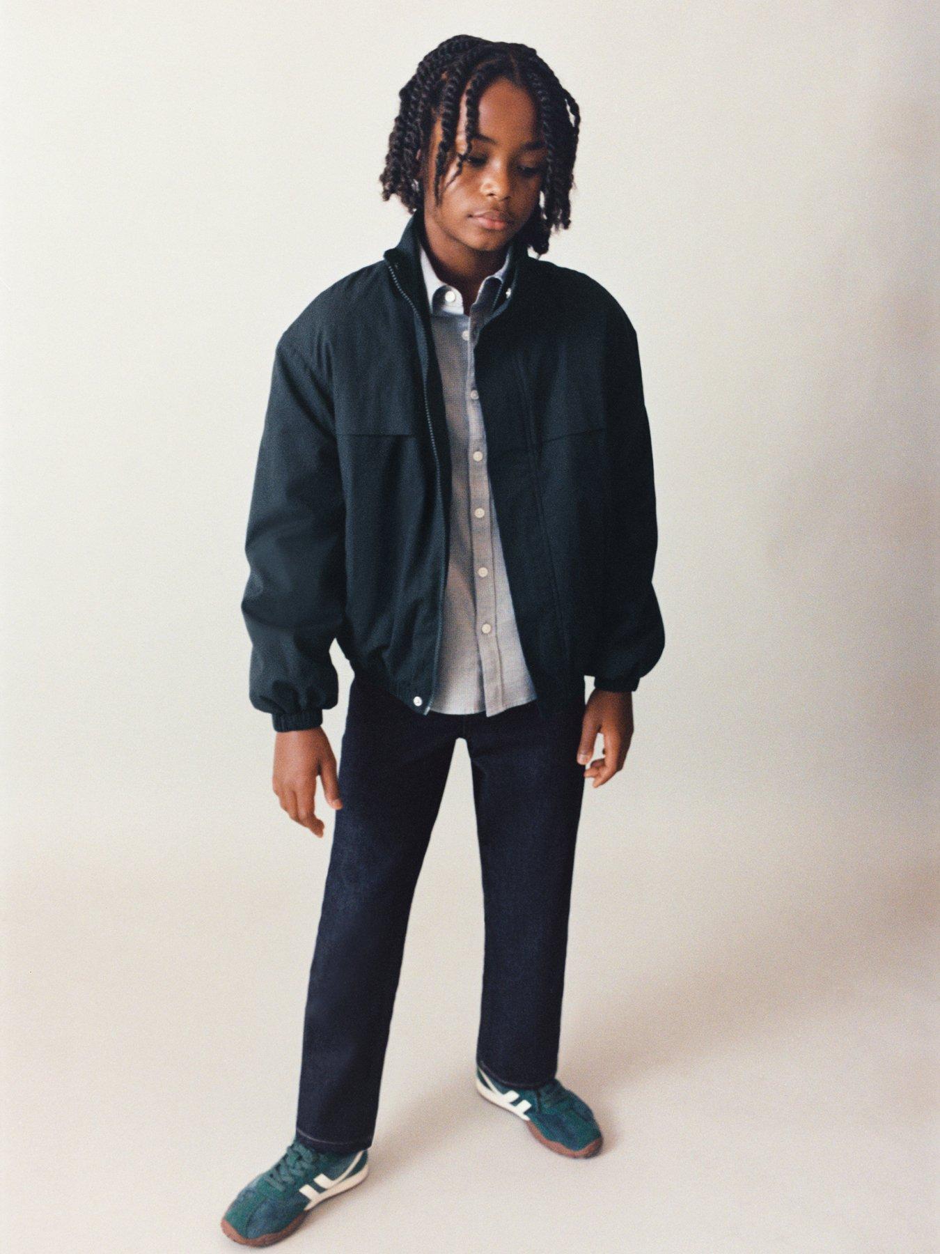 Mango Boys High Neck Bomber Jacket - Navy