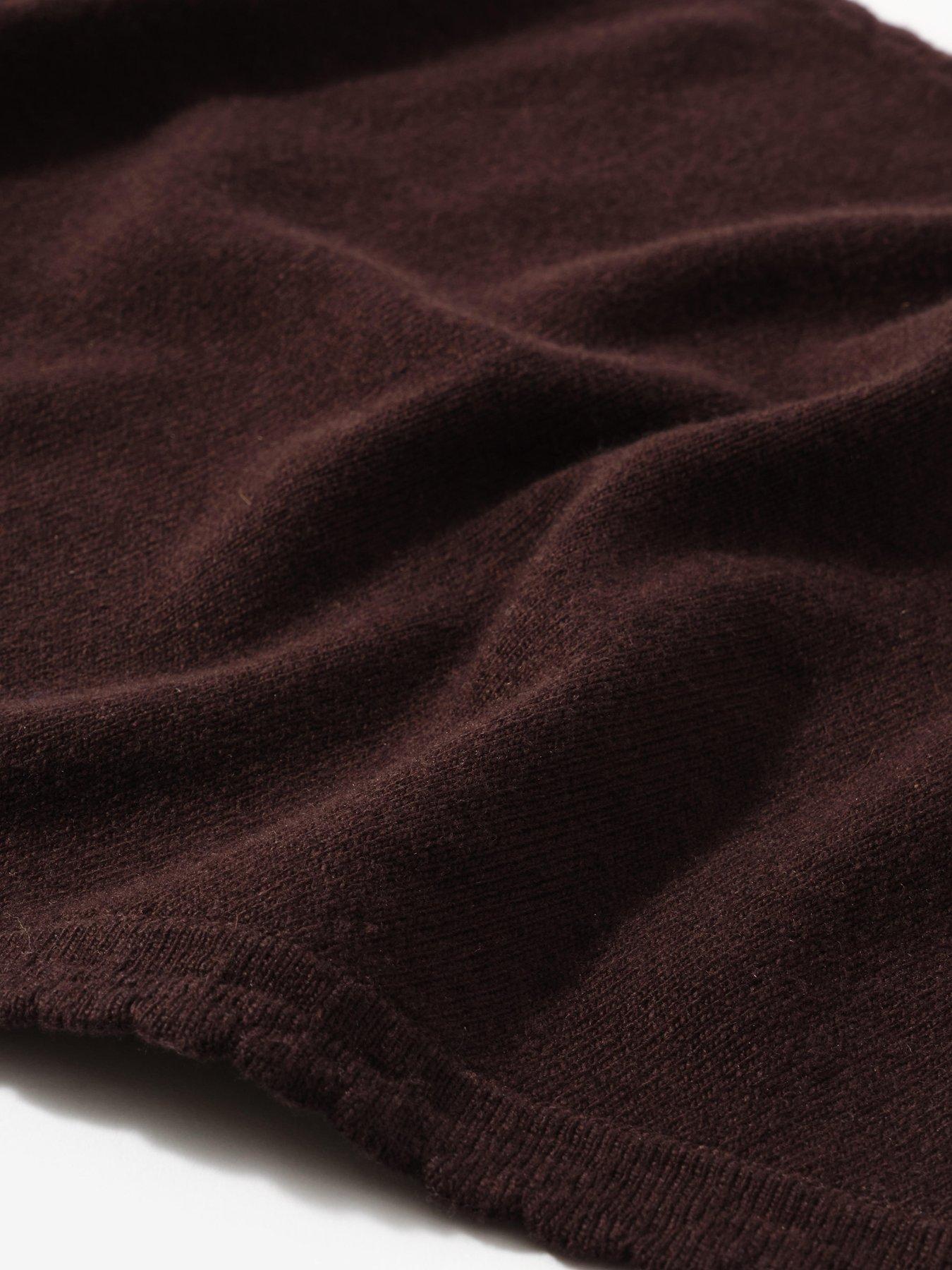 Image 3 of 3 of Mint Velvet Chocolate Scallop Edge Triangle Scarf - Brown