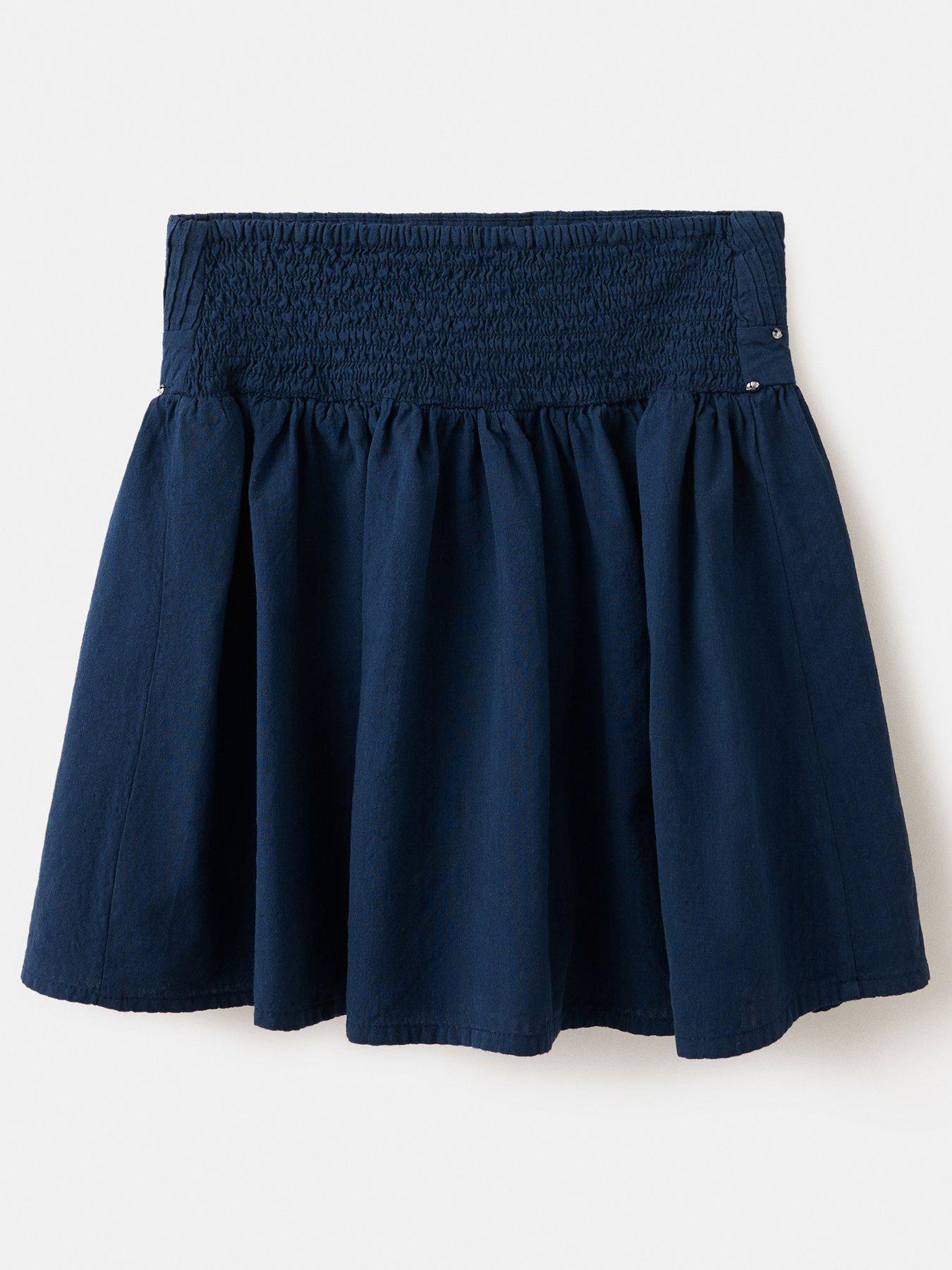Image 2 of 4 of Mango Girls Studded Woven Co-Ord Skirt - Navy