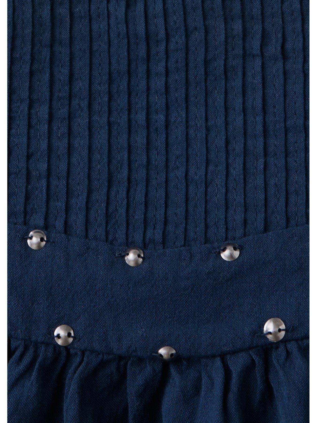 Image 4 of 4 of Mango Girls Studded Woven Co-Ord Skirt - Navy