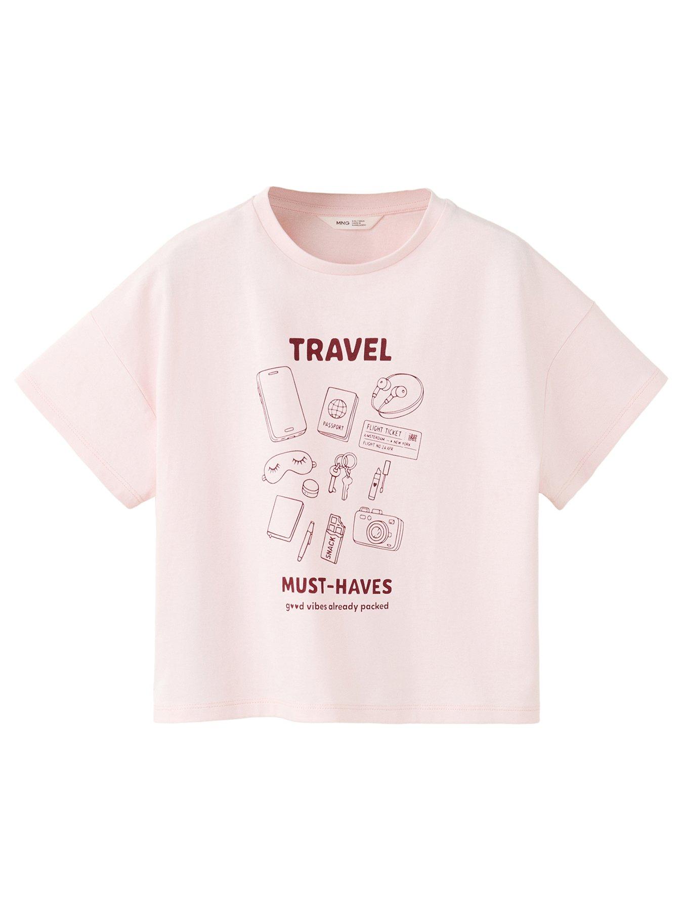 Mango Boys Tennis Back Print Short Sleeve T-shirt - Pink