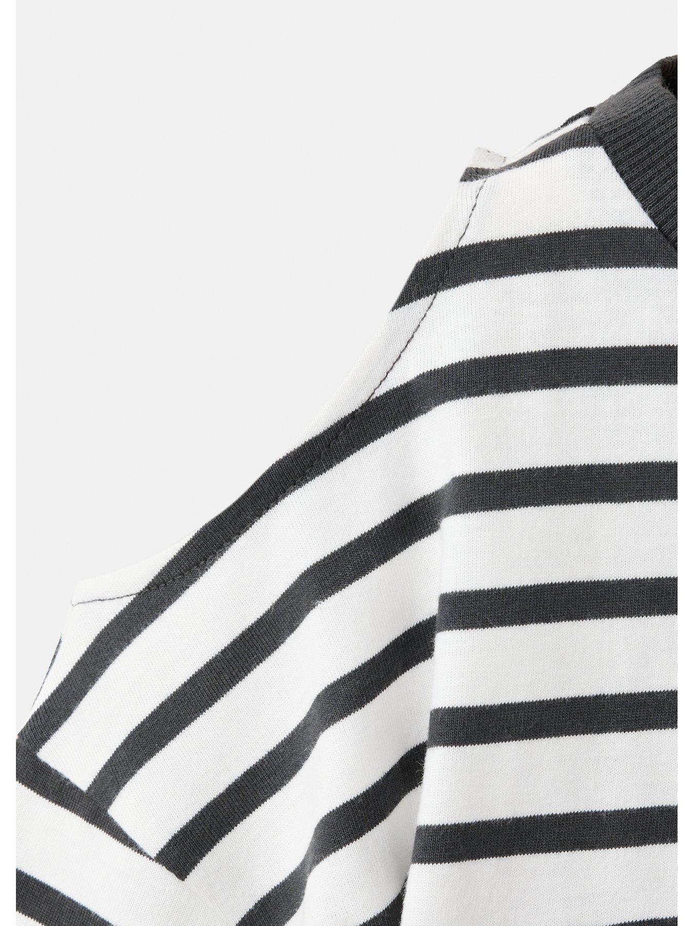 Image 3 of 4 of Mango Girls London Stripe Long Sleeve Tshirt - Dark Grey