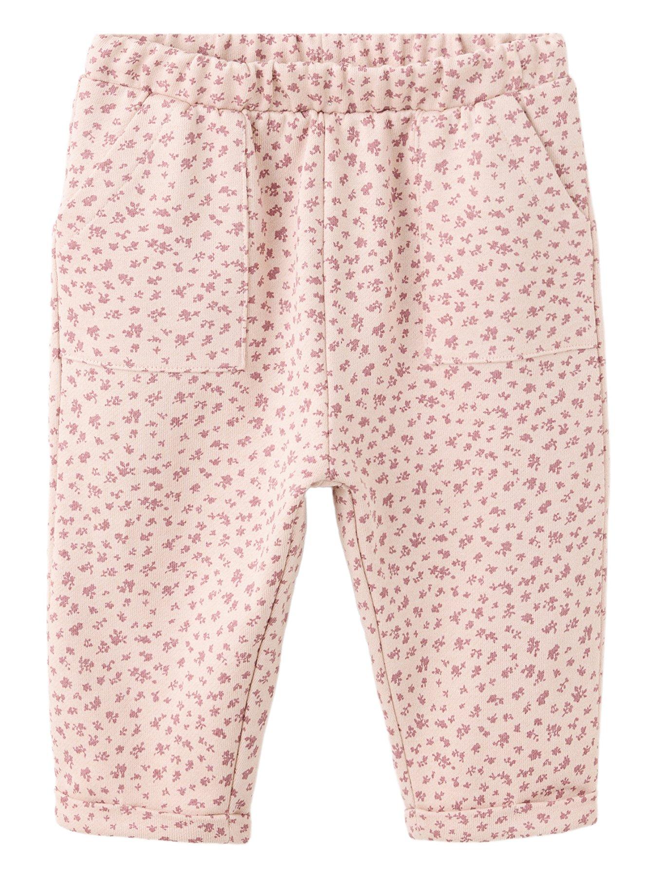 Mango Baby Girls Floral Co-Ord Joggers - Pink