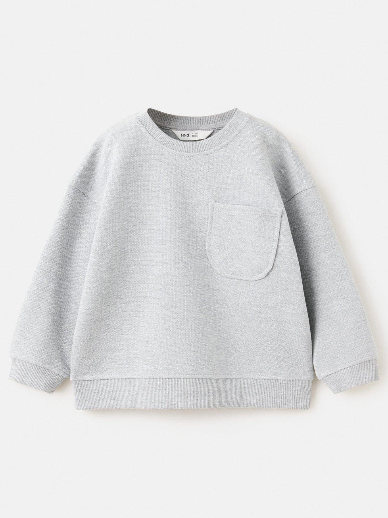 Image 2 of 5 of Mango Boys Co-ord Crew Neck Cotton-Rich Sweatshirt - Grey