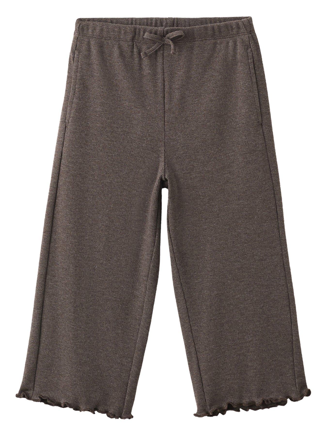 Image 1 of 4 of Mango Younger Girls Ribbed Trousers - Brown