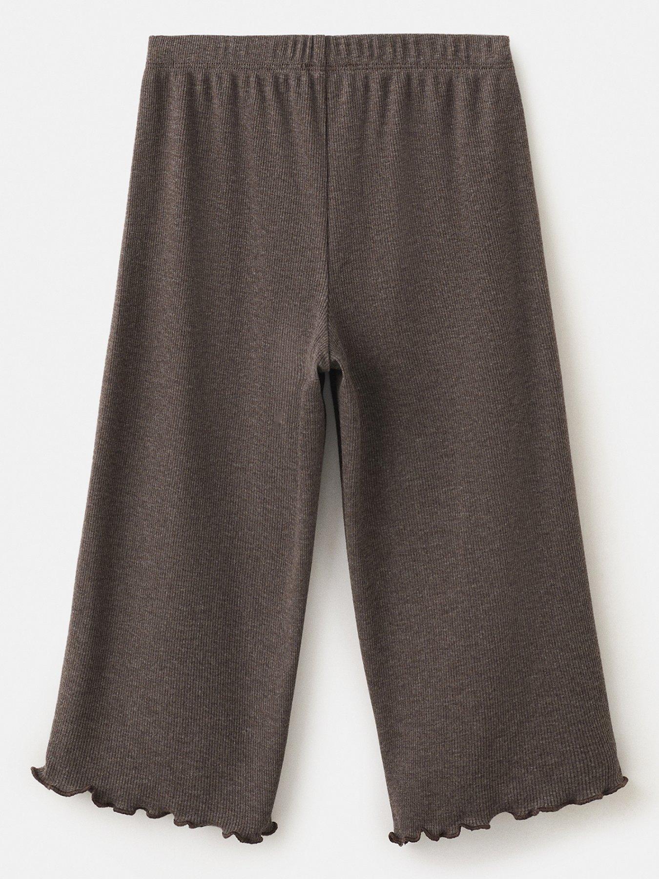 Image 2 of 4 of Mango Younger Girls Ribbed Trousers - Brown