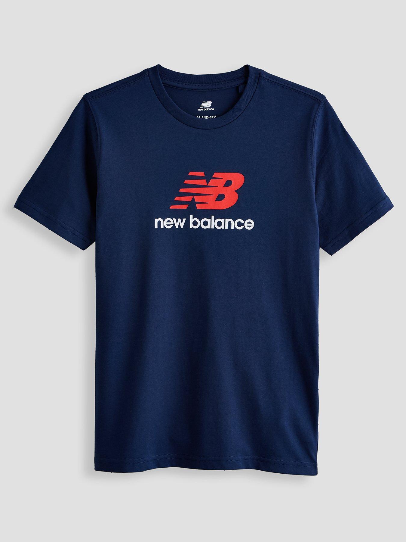 New Balance Junior Boys Jersey Stacked Logo T-Shirt - Blue
