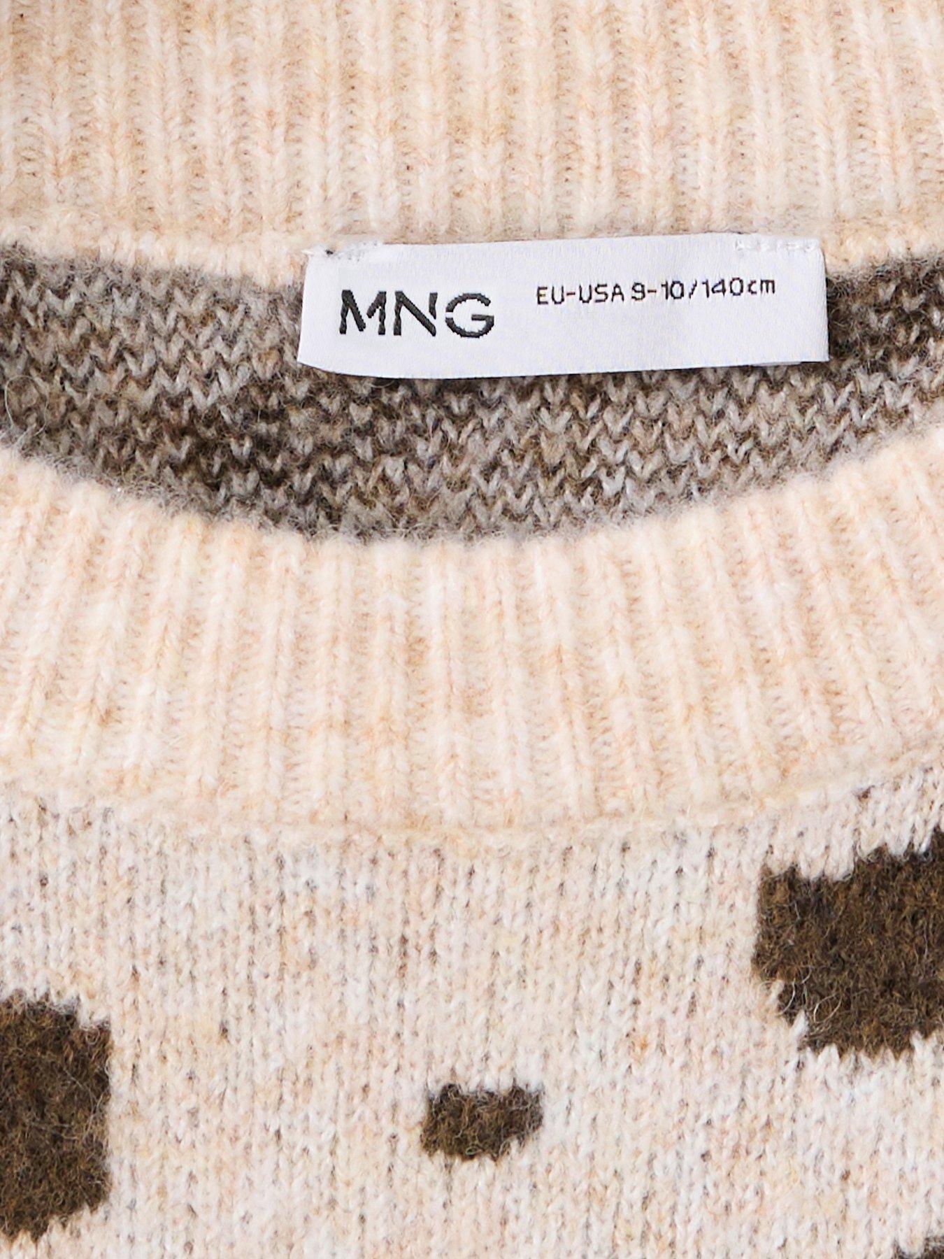 Image 3 of 4 of Mango Girls Dalmatian Spot Knitted Jumper - Beige