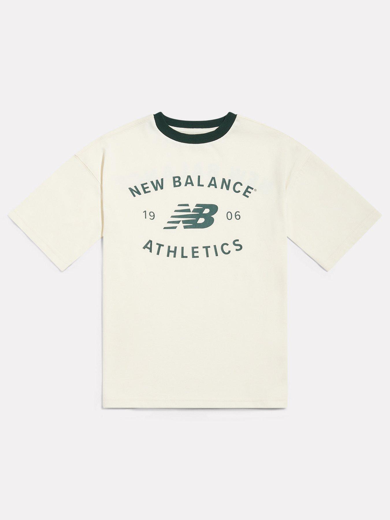 New Balance Junior Girls Athletics Varsity Graphic Tee - Cream