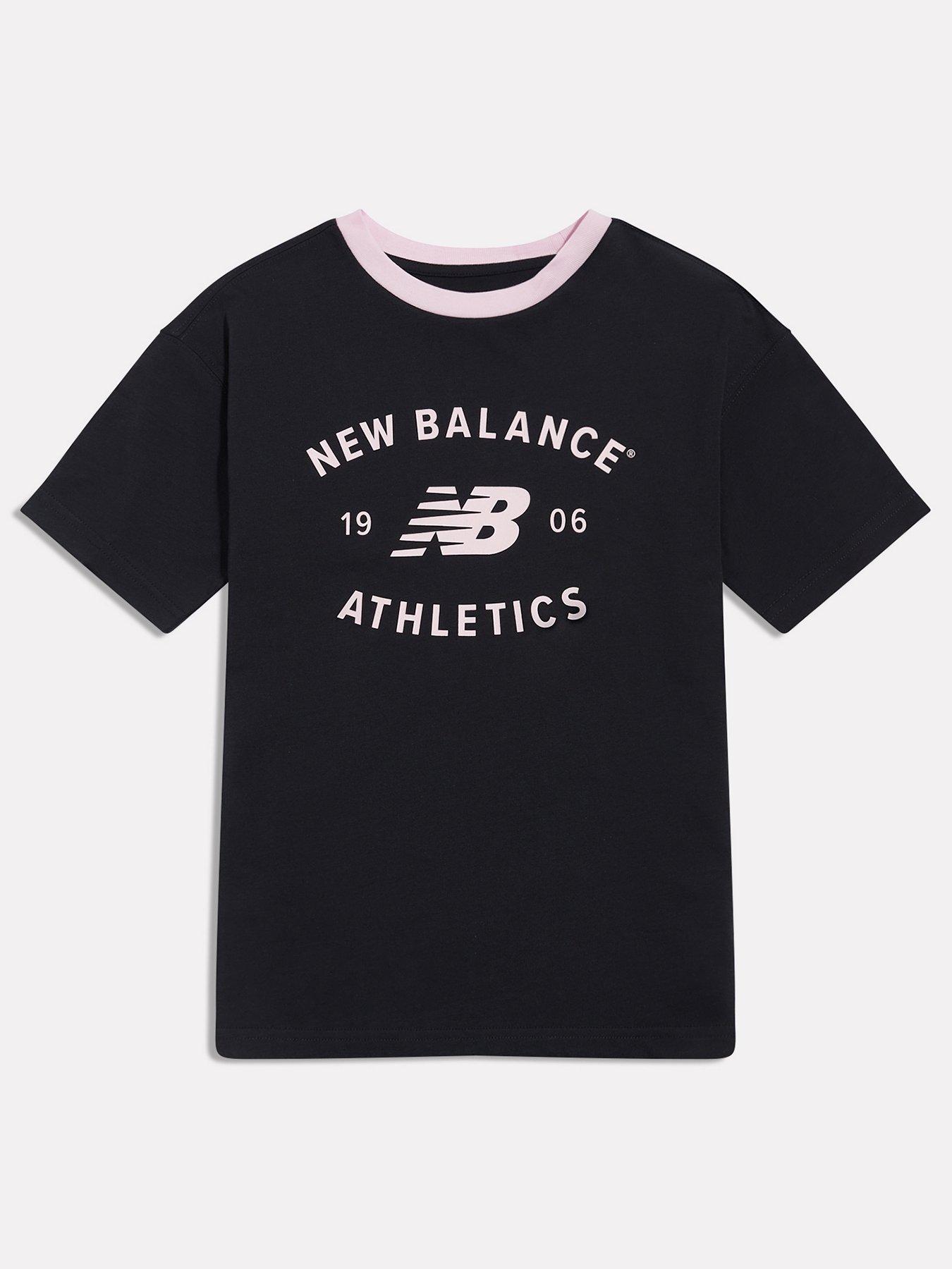 New Balance Junior Girls Athletics Varsity Graphic T-Shirt - Black