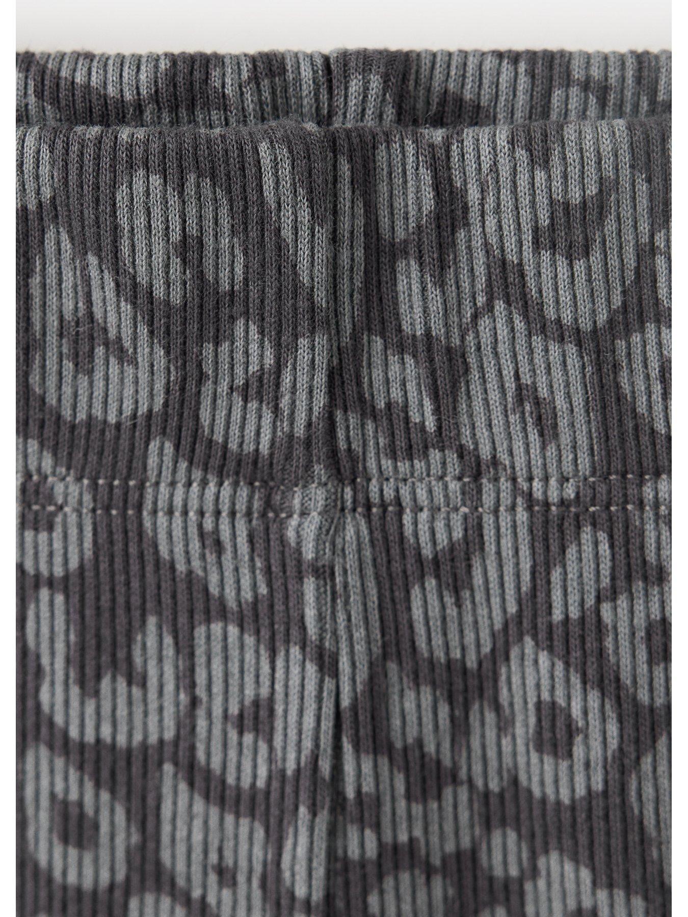 Image 4 of 4 of Mango Girls Leopard Print Flared Leggings - Dark Grey