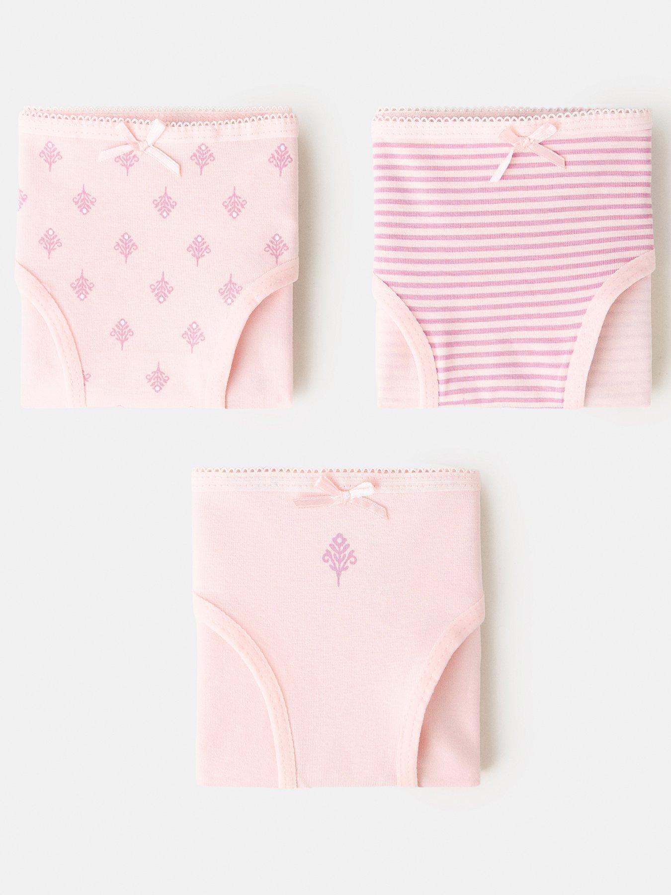 Mango Girls 3 Pack Printed Knickers - Pink