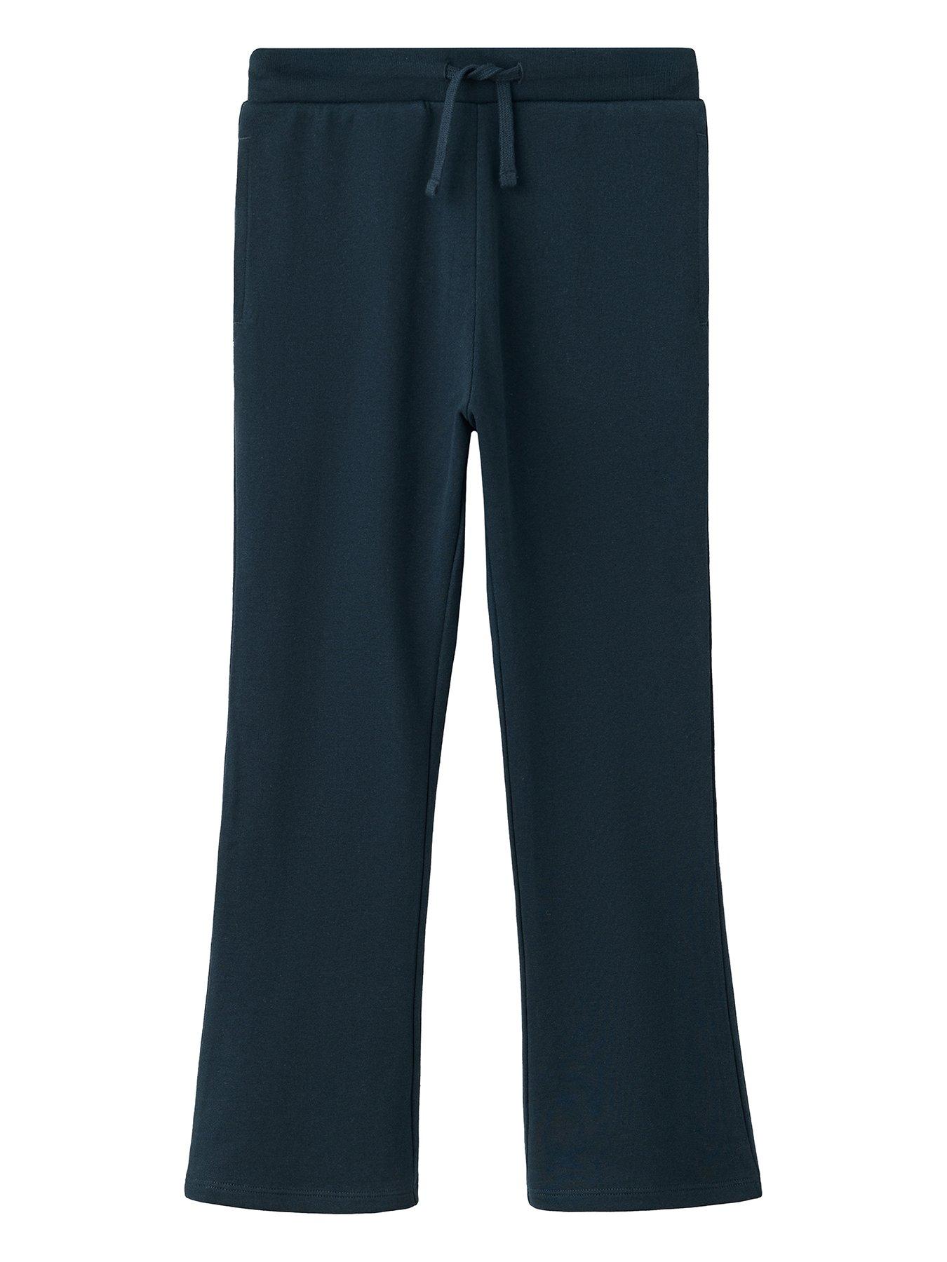 Image 1 of 4 of Mango Girls Flared Drawstring Joggers - Navy