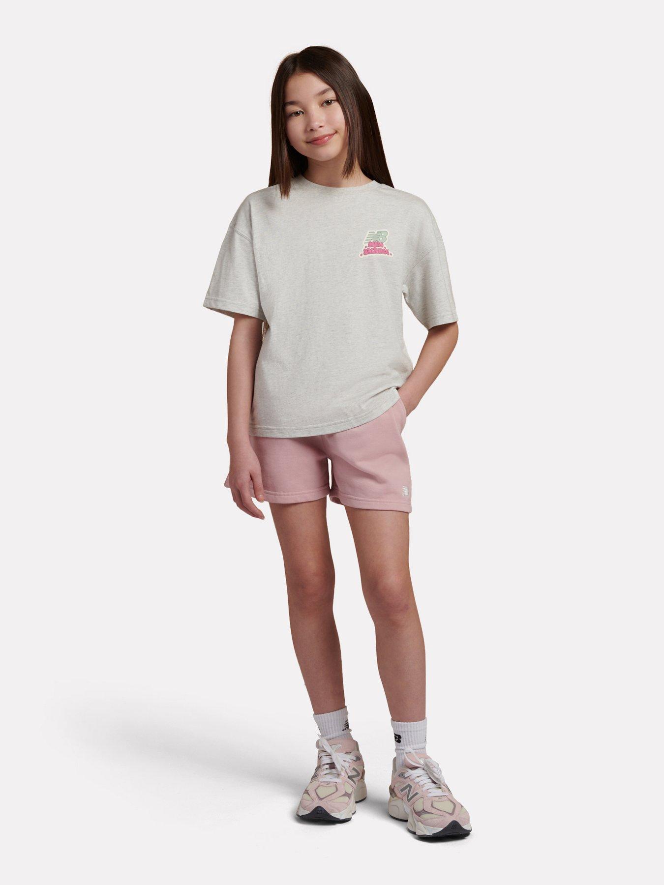 Image 3 of 7 of New Balance Junior Girls Ft Small Logo Short - Pink
