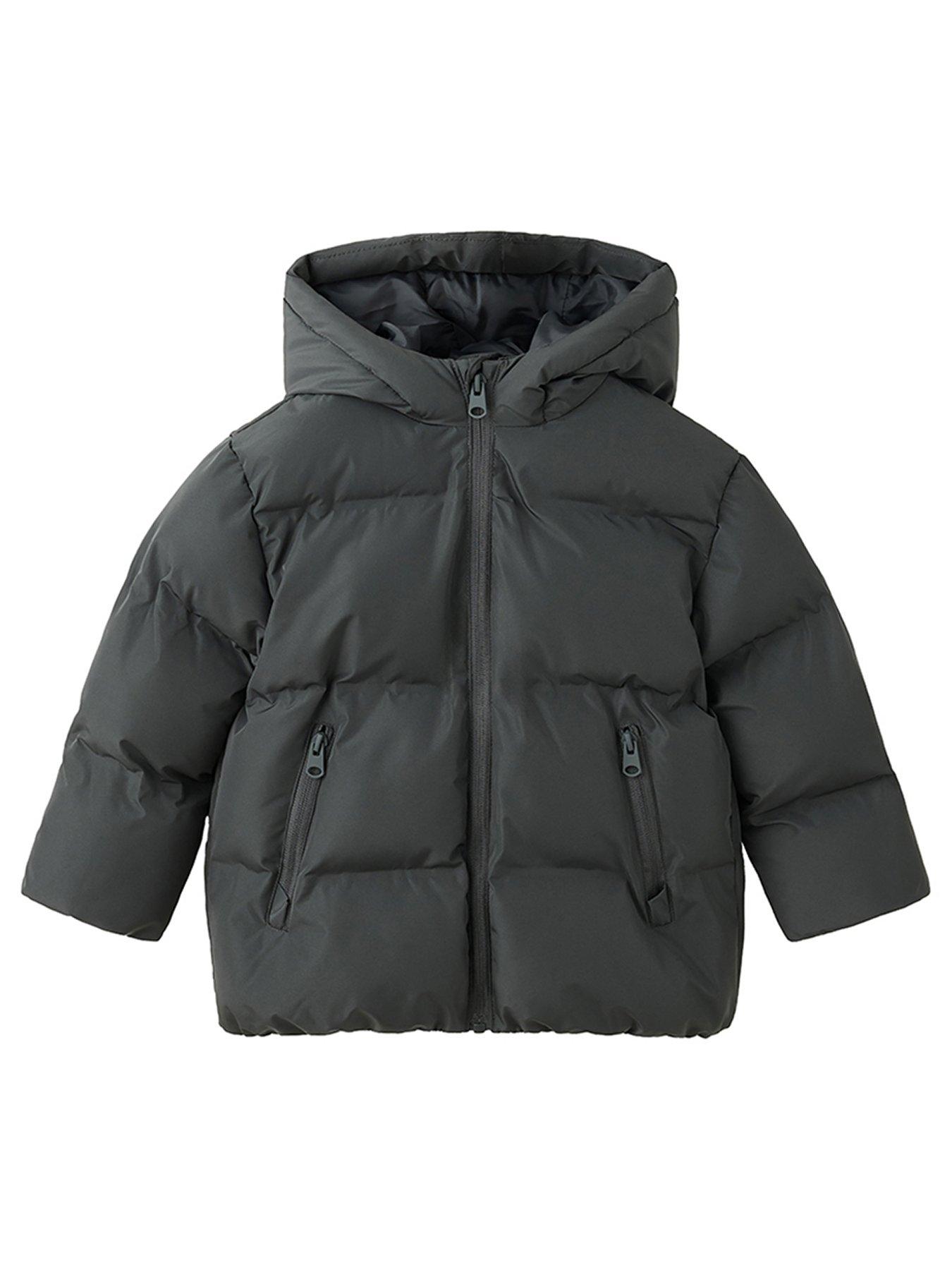 Mango Younger Boys Hood Puffer Coat - Dark Grey