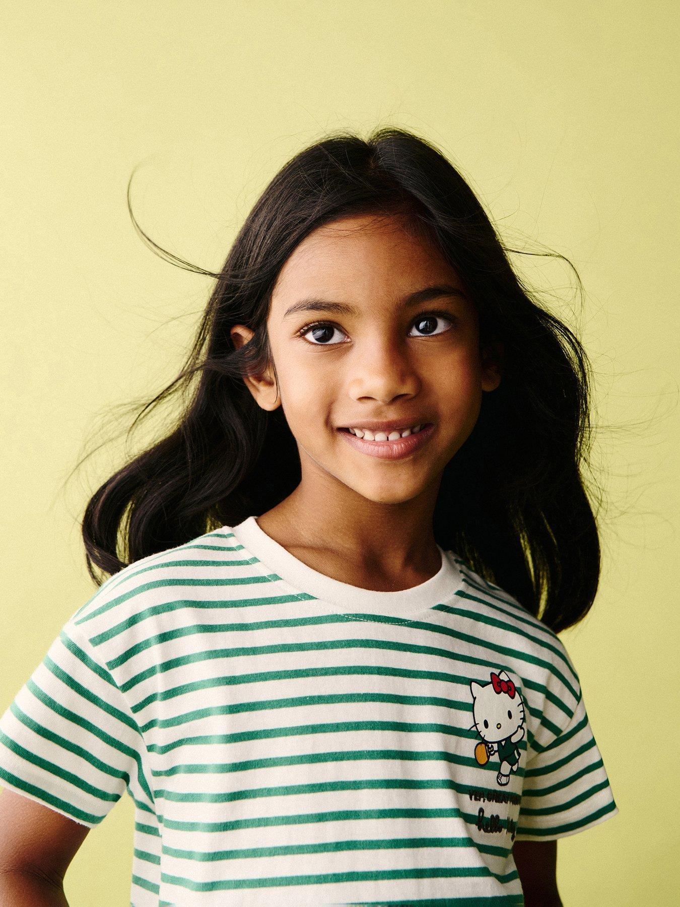 Mango Hello Kitty Striped T-Shirt - Green