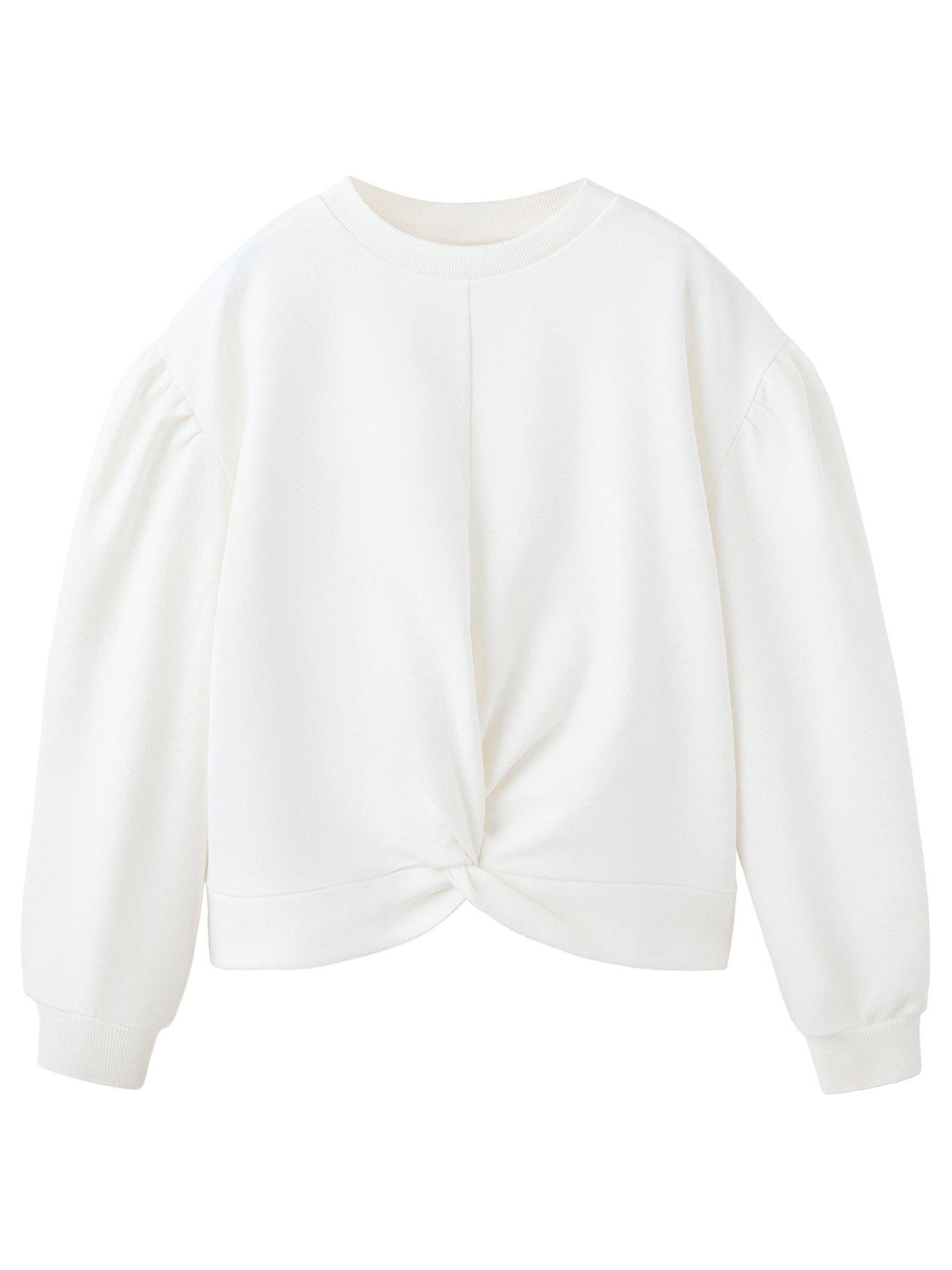 Mango Girls Knot Front Sweatshirt - Cream