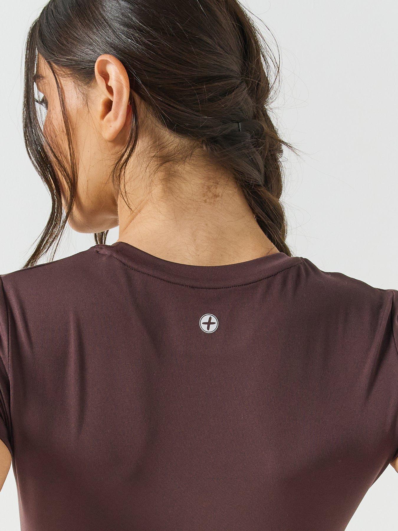 Image 4 of 5 of Gym + Coffee Womens Stretch Close Fit T-Shirt - Brown