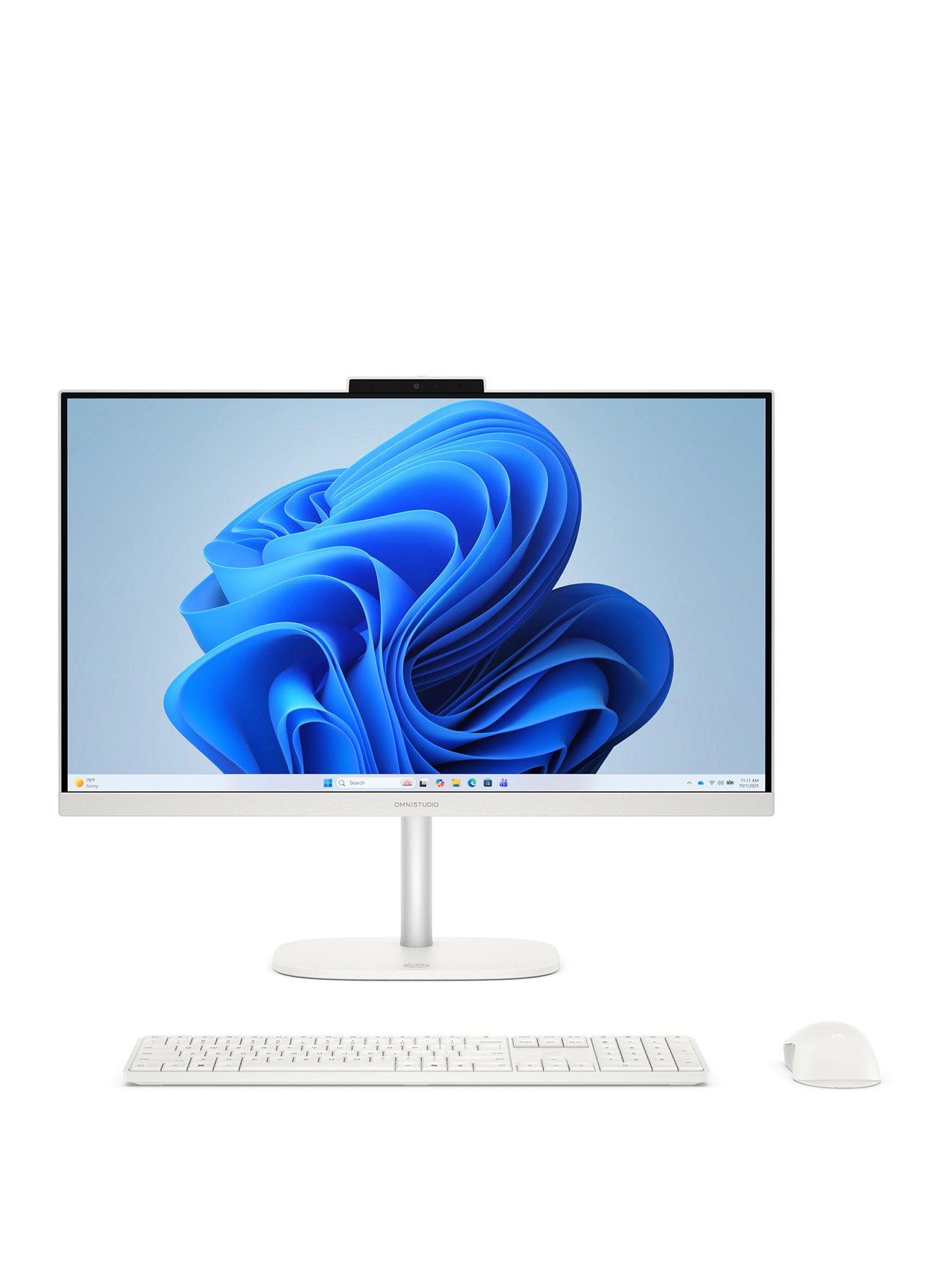 HP OmniStudio 24-cw0003na Next Gen AI AiO Desktop - Copilot+ PC - AMD Ryzen AI 5 - 16GB RAM - 512GB SSD  - 23.8in FHD(1920x1080) IPS - White